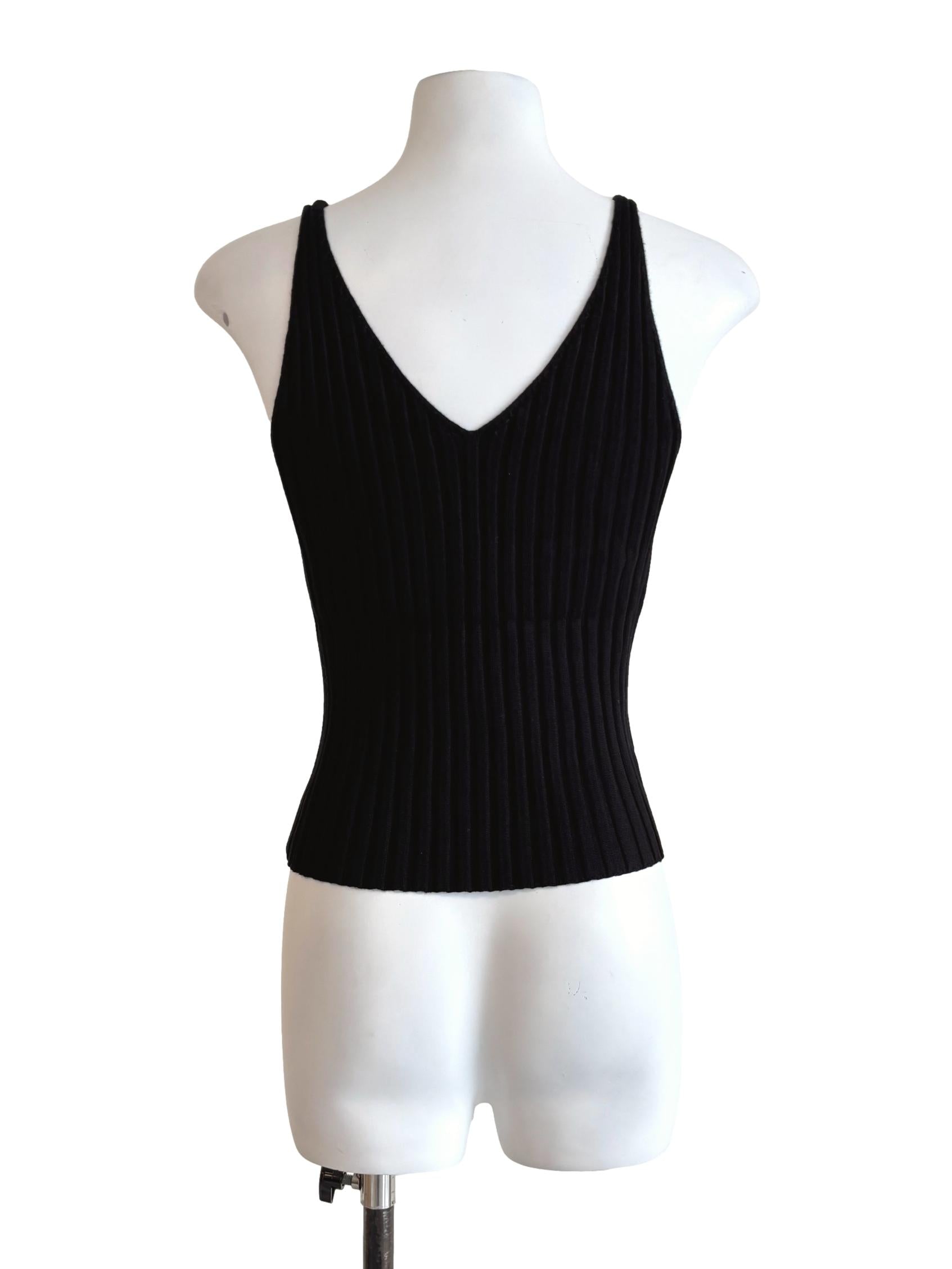 Ink Black V-Neck Tank Top