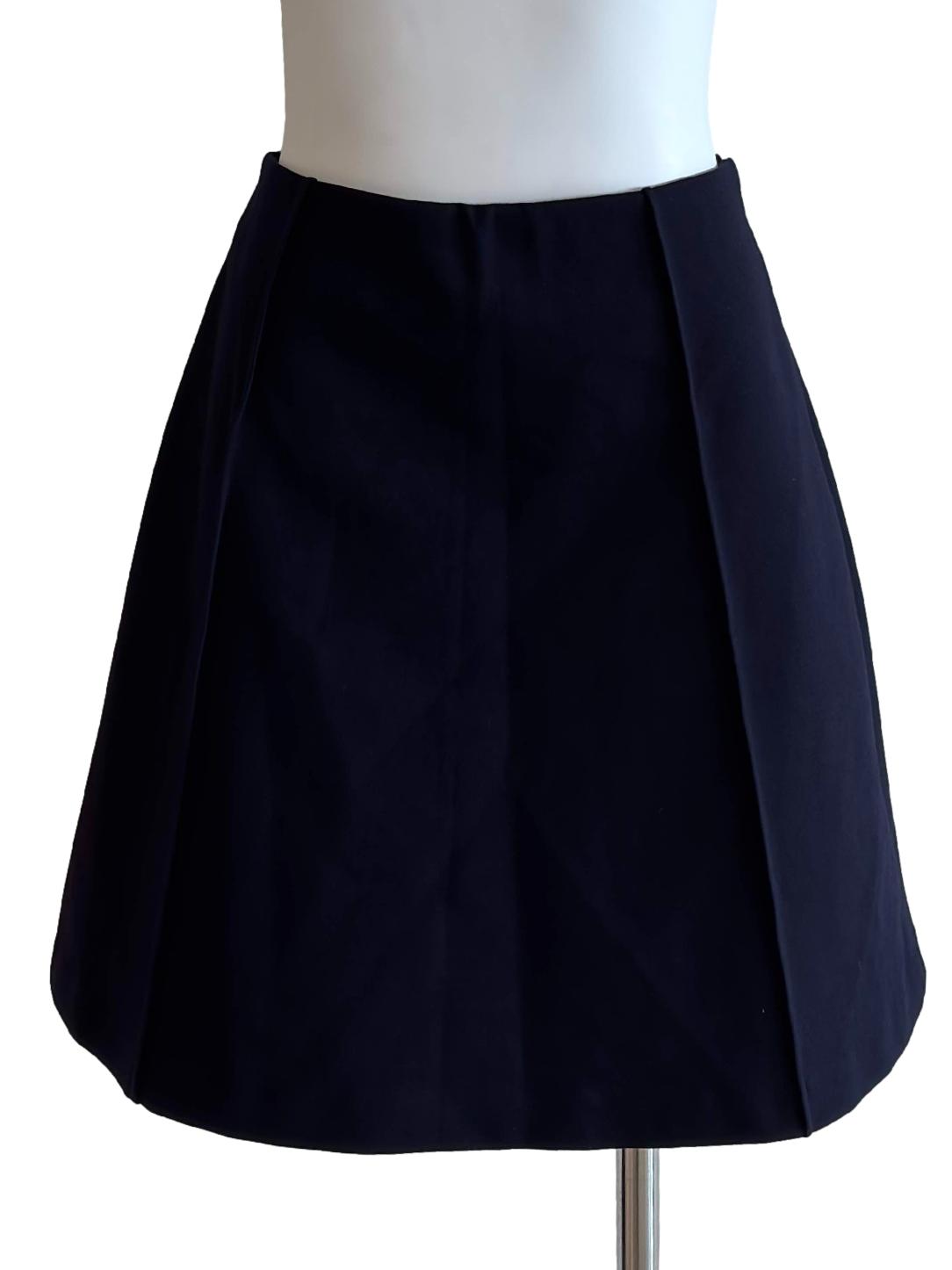 Navy Blue Seam Detail Mini Skirt
