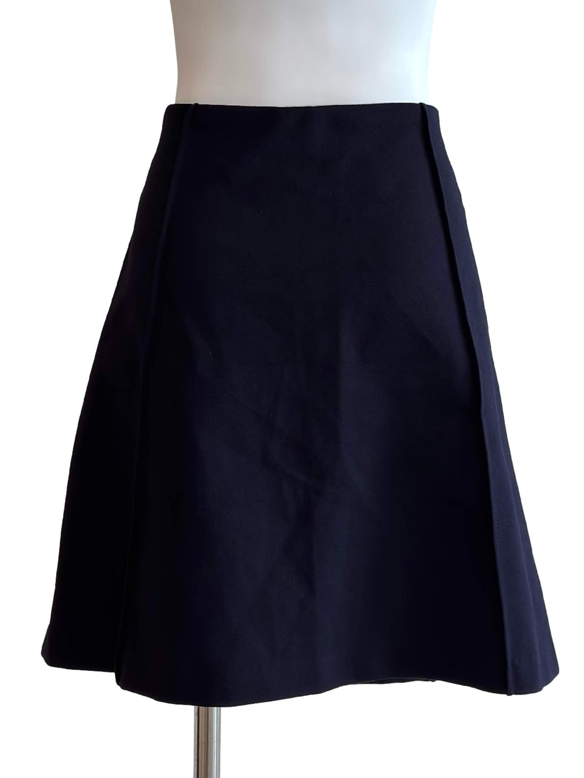 Navy Blue Seam Detail Mini Skirt
