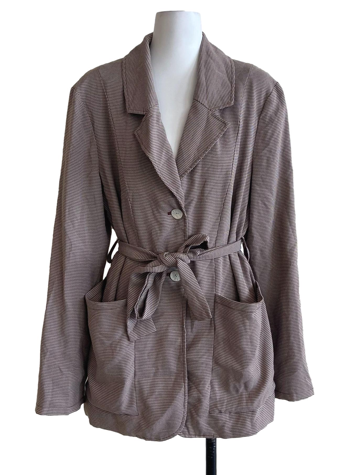 Pecan Brown & White Blazer