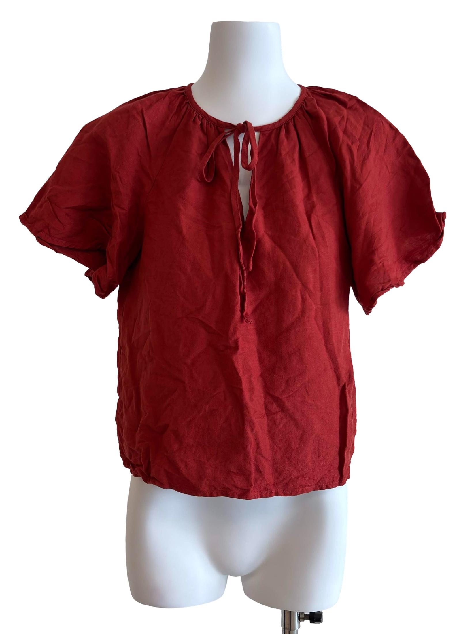 Dragon Orange Tie Detail Top