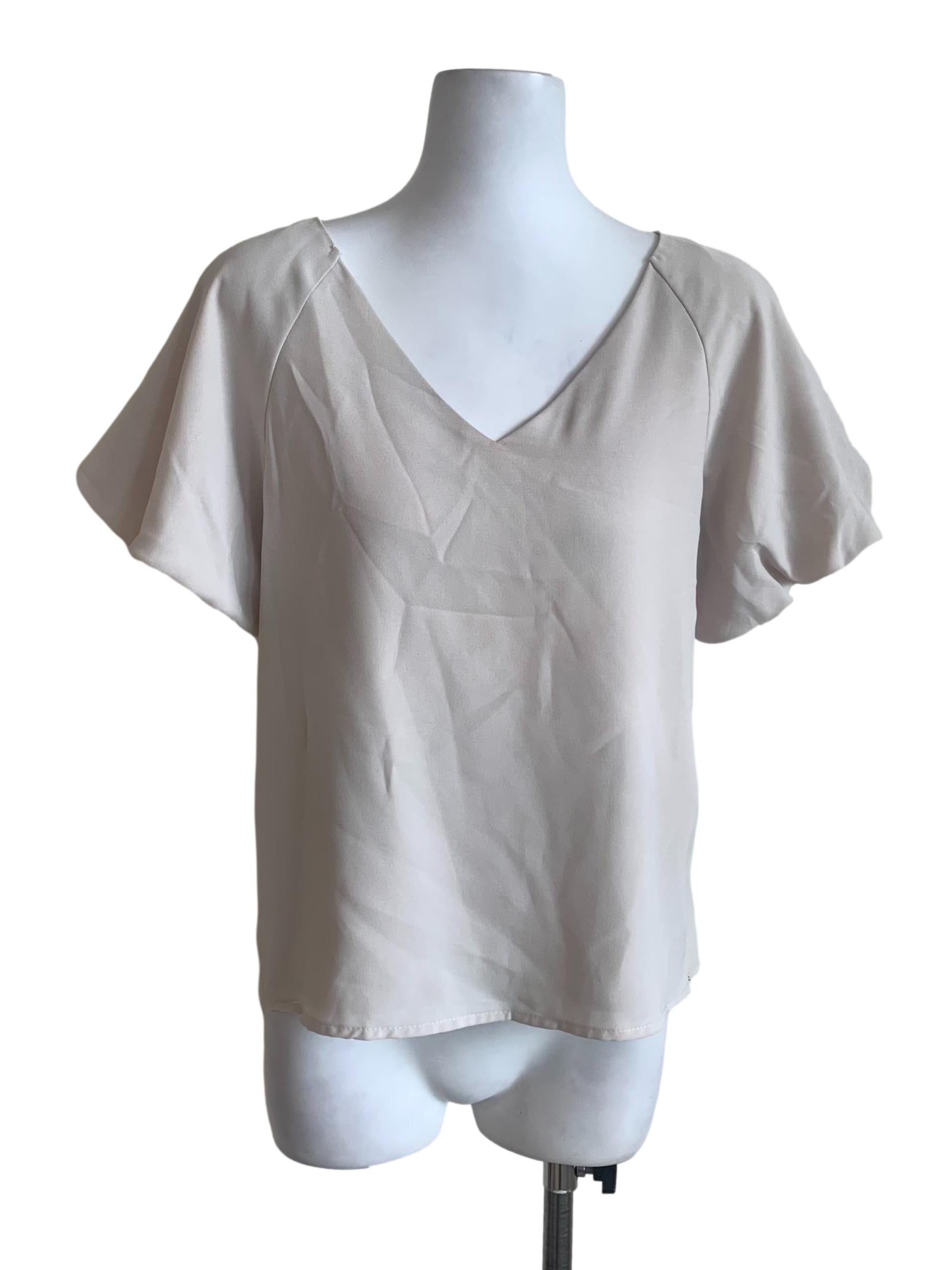 Cloud Grey V Neck Top