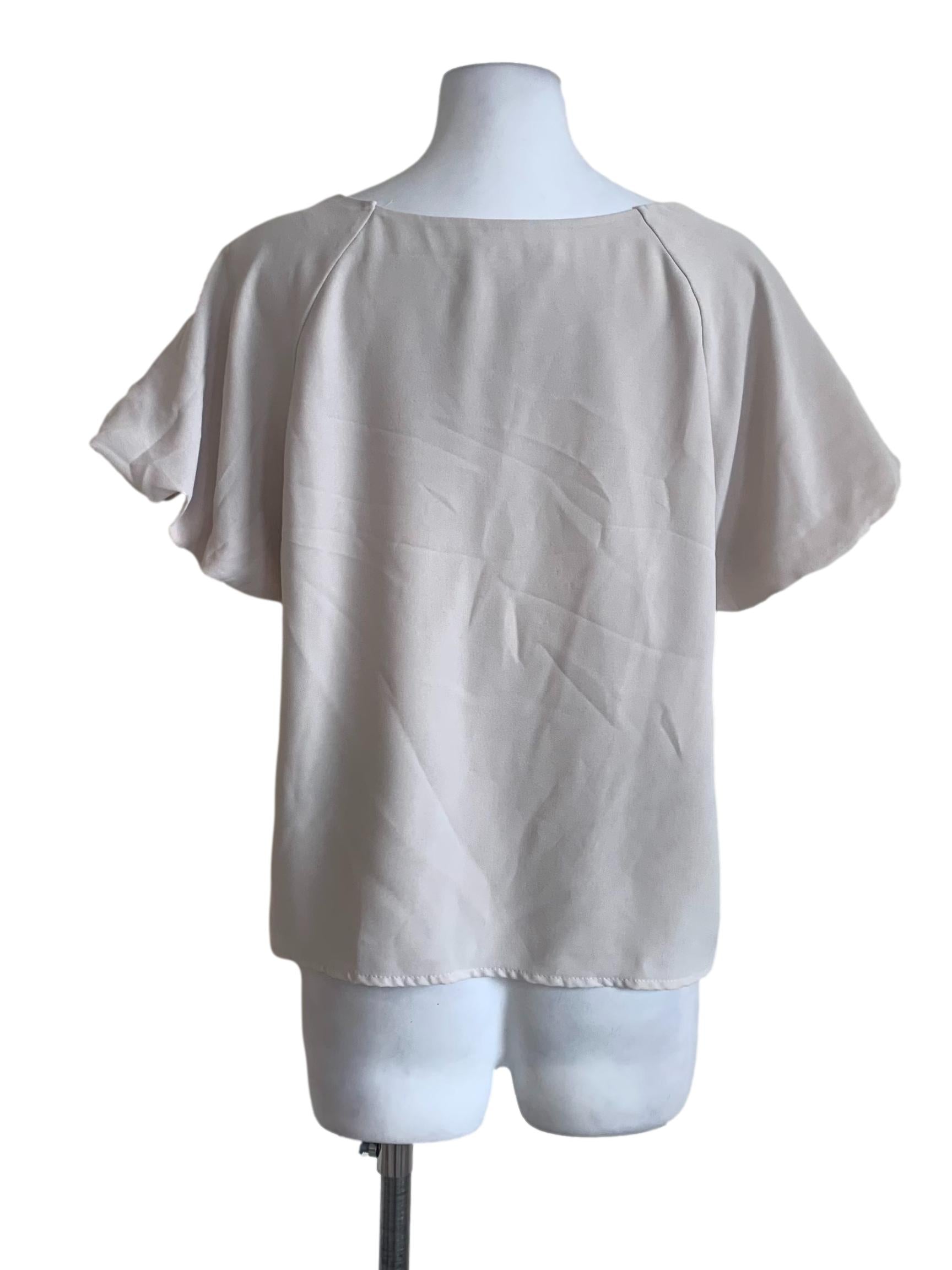 Cloud Grey V Neck Top