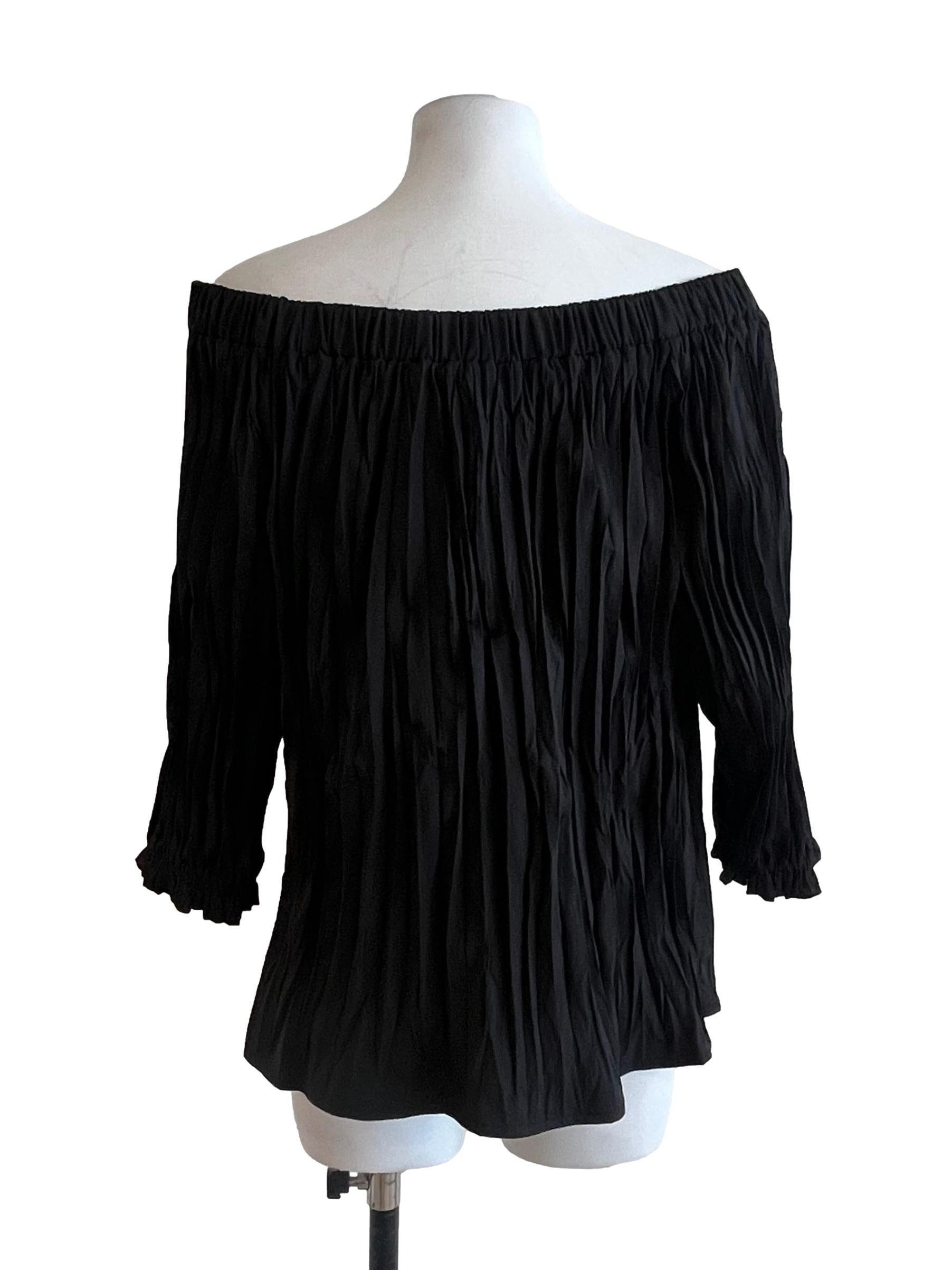 Pitch Black Off Shoulder Long Sleeve Top