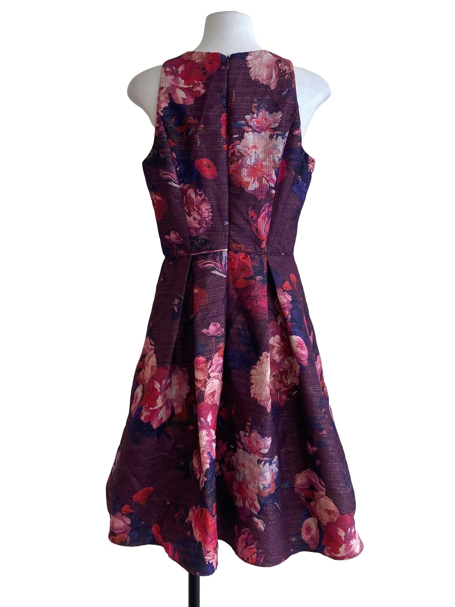 Jam Purple Floral Beads Apron Dress