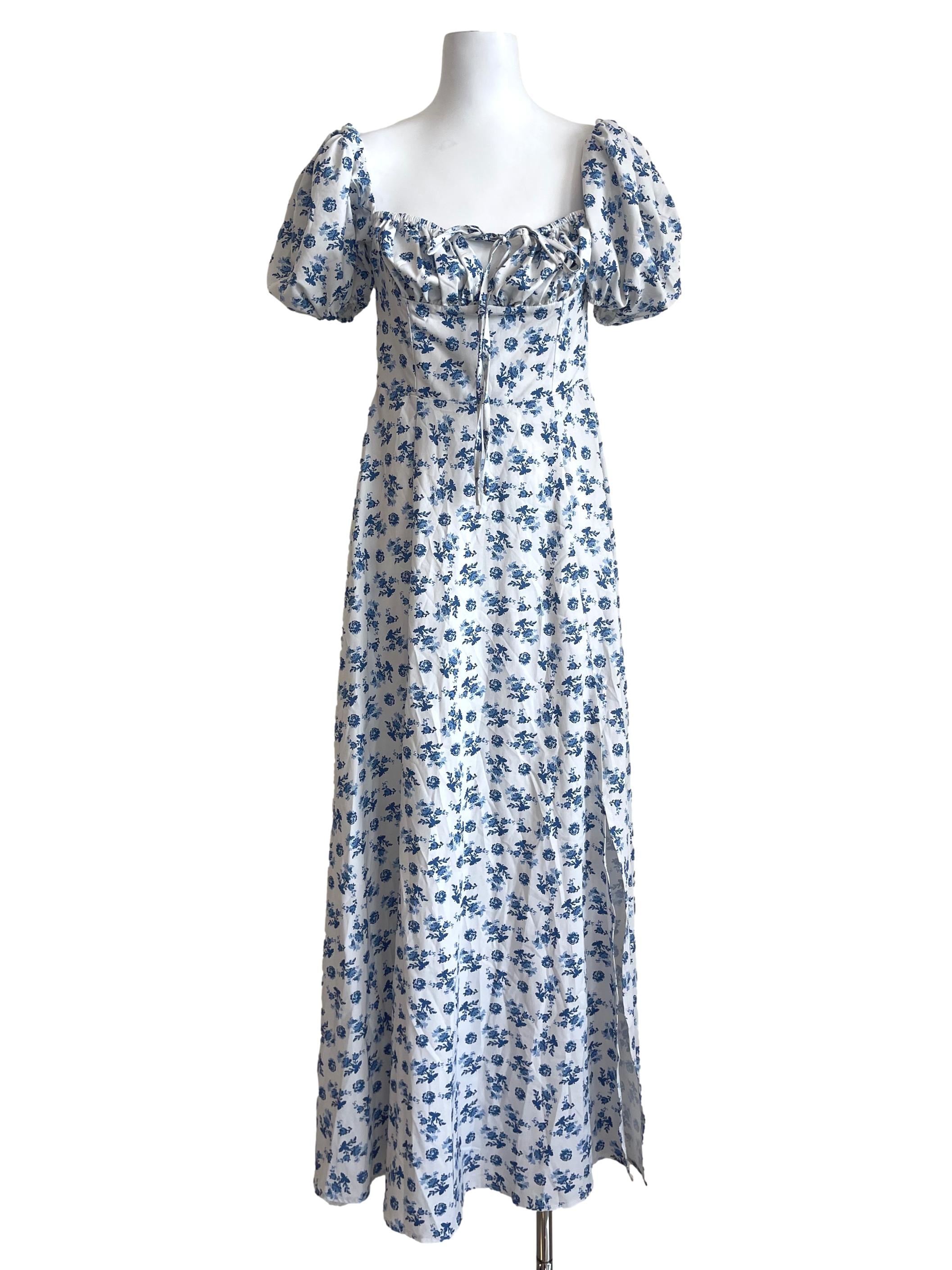 Blue Vintage Floral Gown