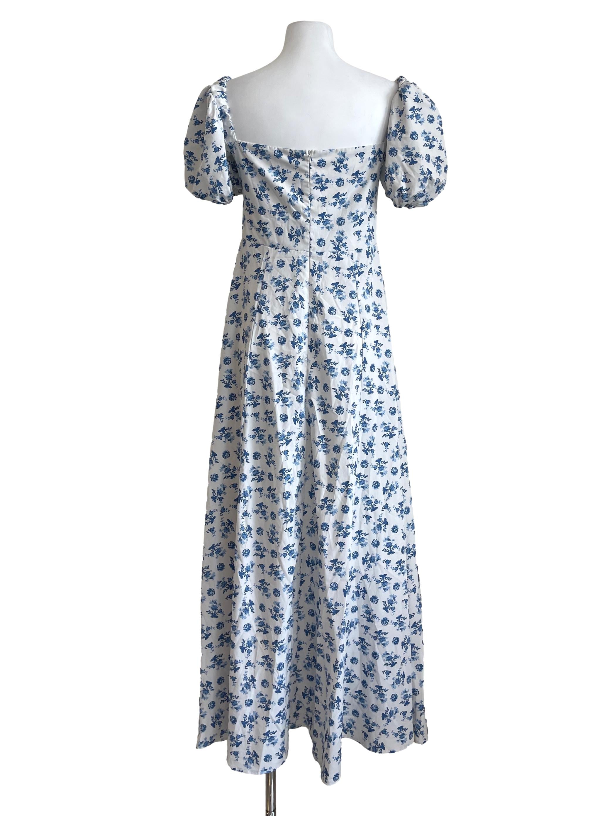 Blue Vintage Floral Gown