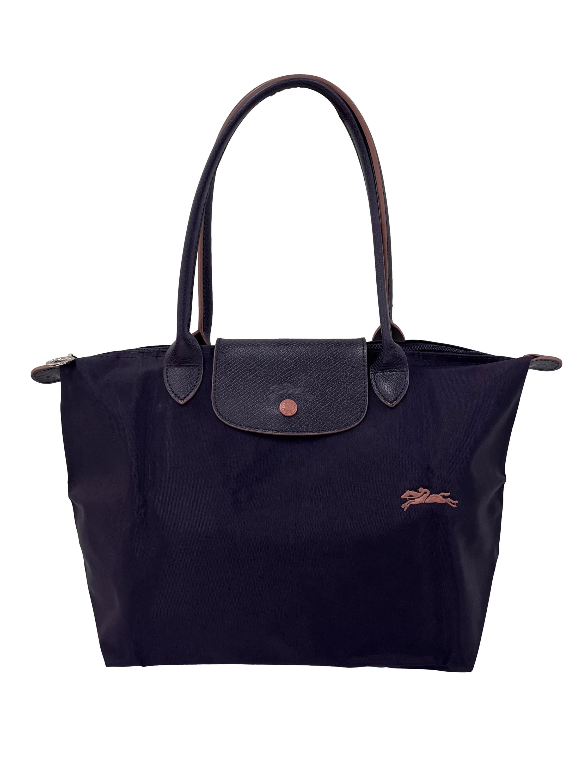 Dark Purple Le Pliage Club Tote Bag