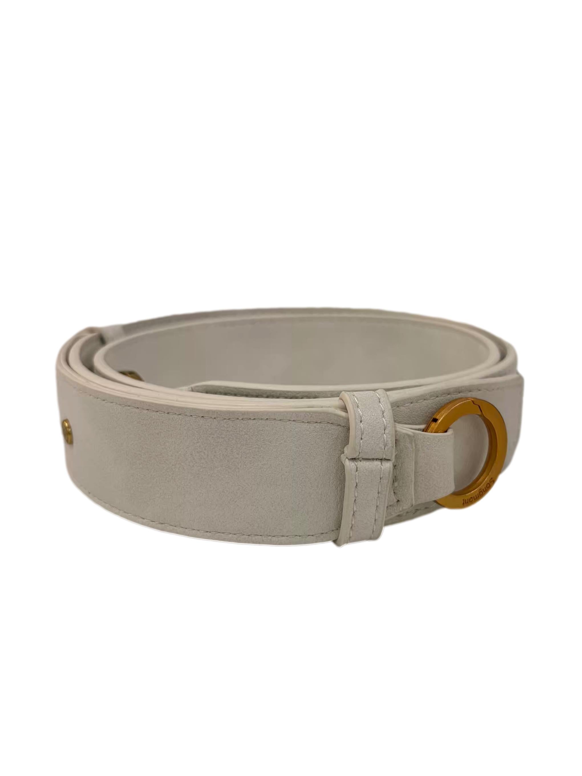 White Gather Leather Tote Bag