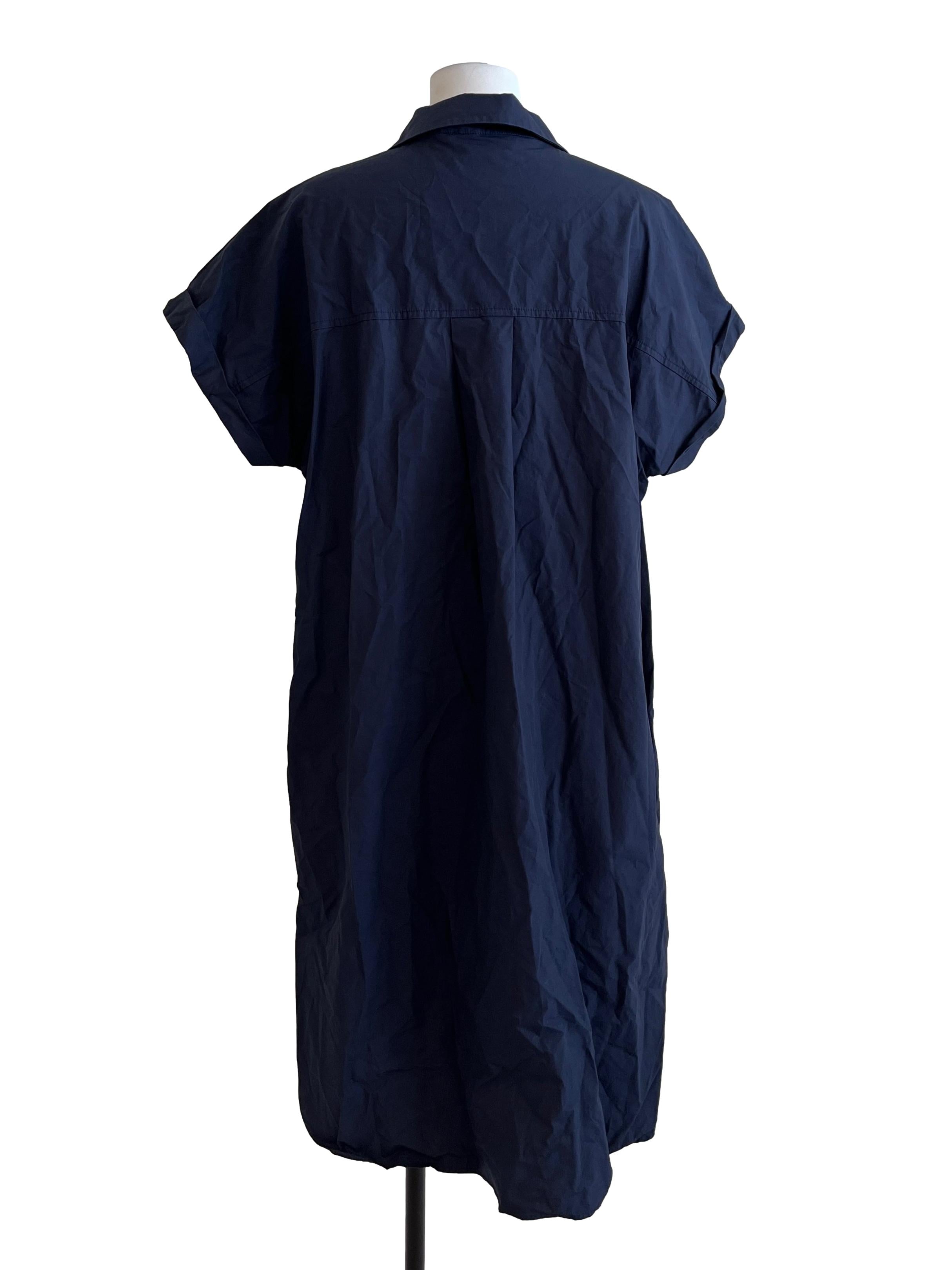 Peacock Blue V-Neck Shirt Dress