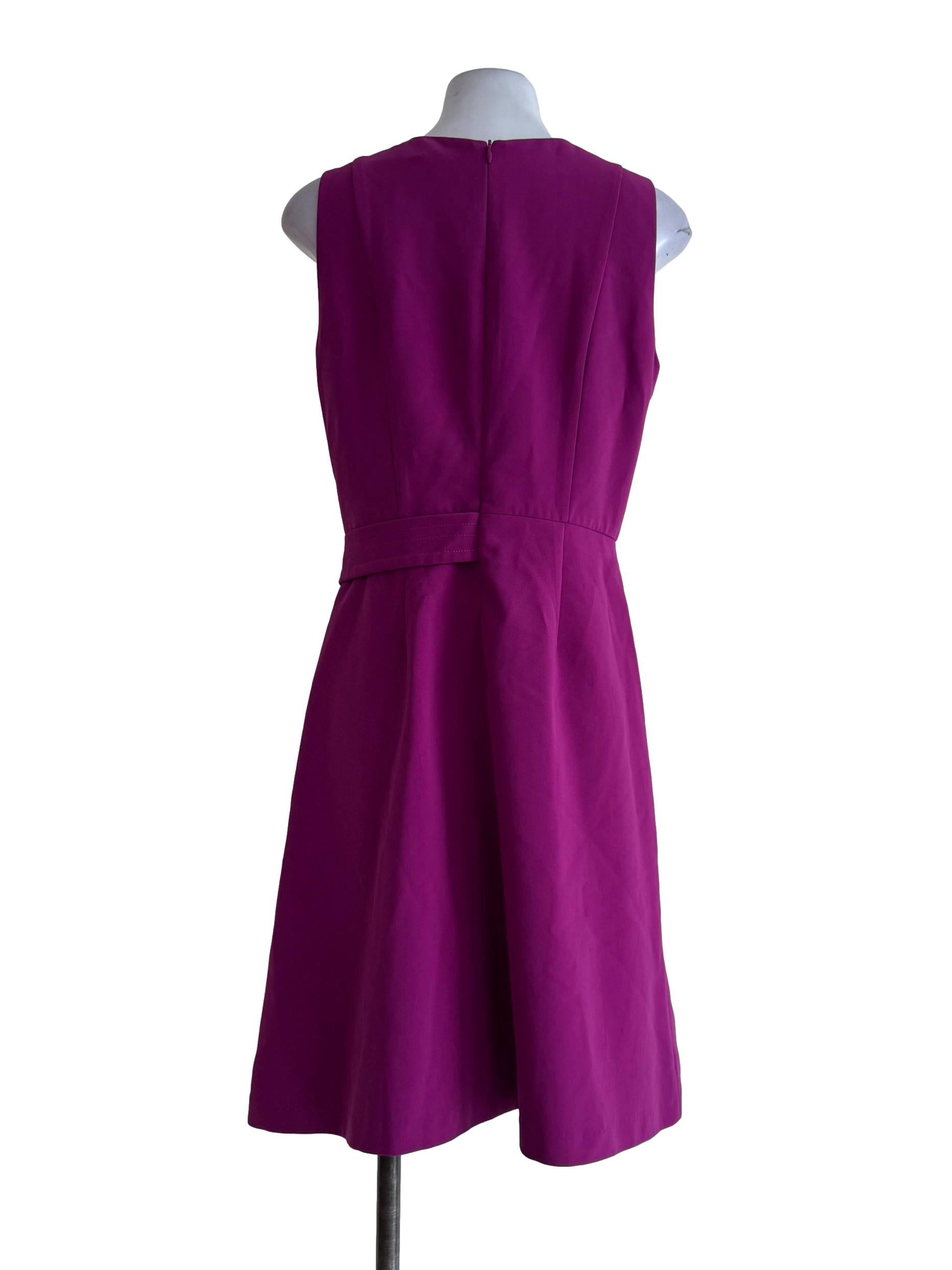 Magenta With Belt Empire Dress