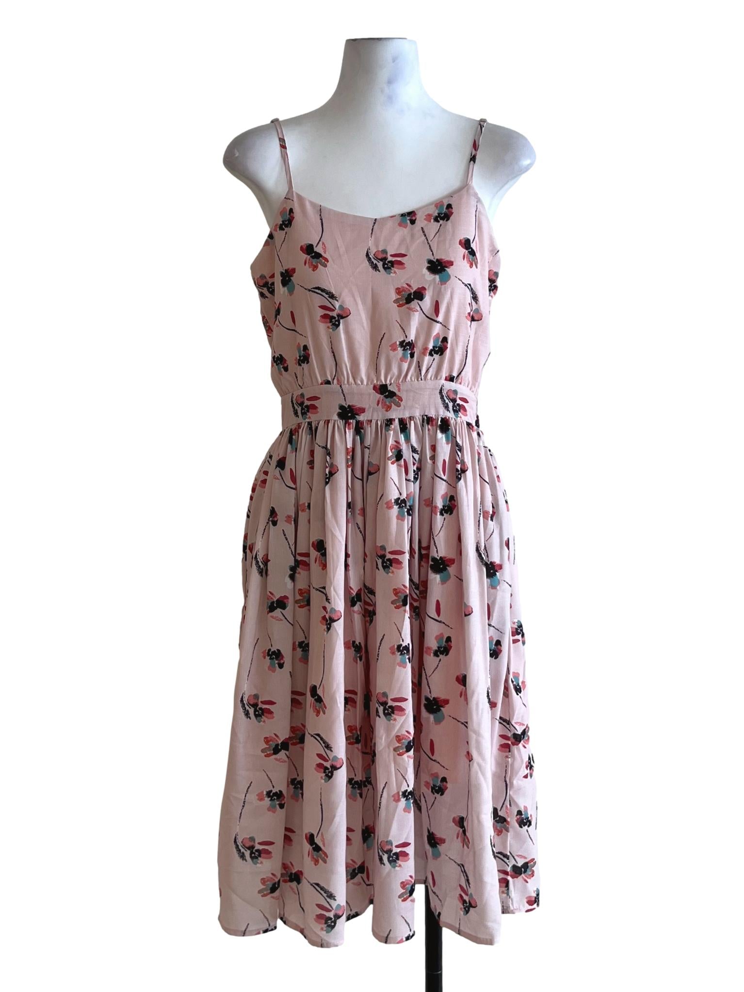 Blush Pink Abstract A-Line Dress