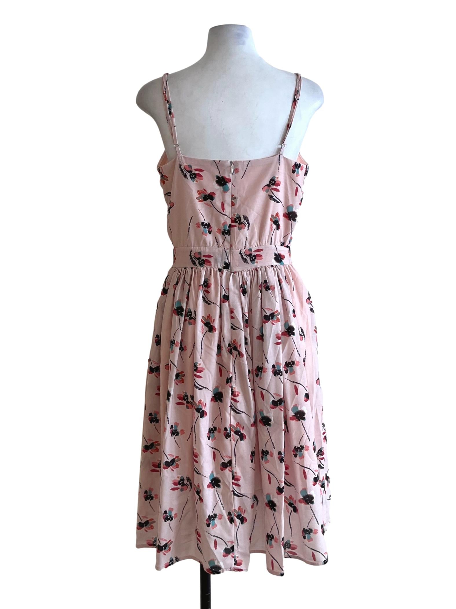 Blush Pink Abstract A-Line Dress
