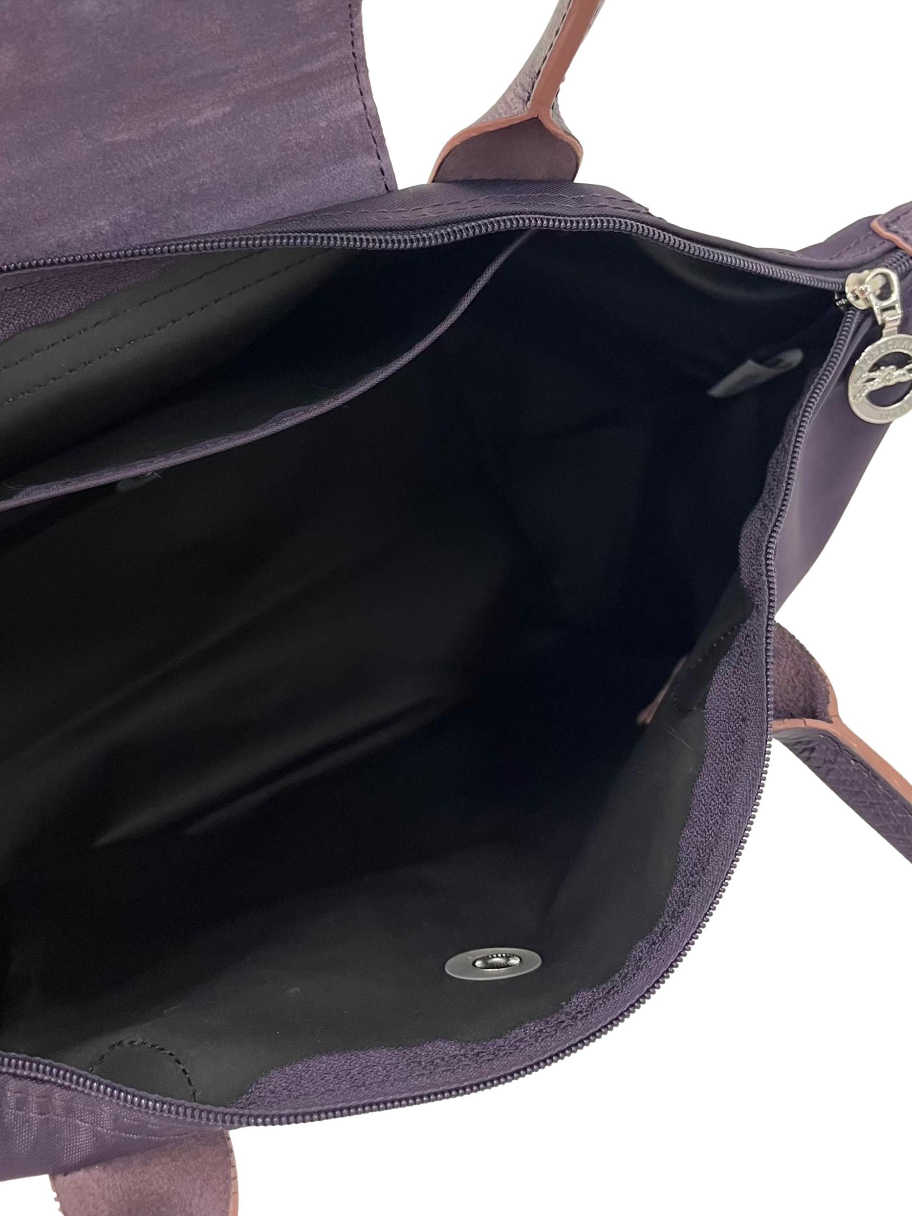 Dark Purple Le Pliage Club Tote Bag