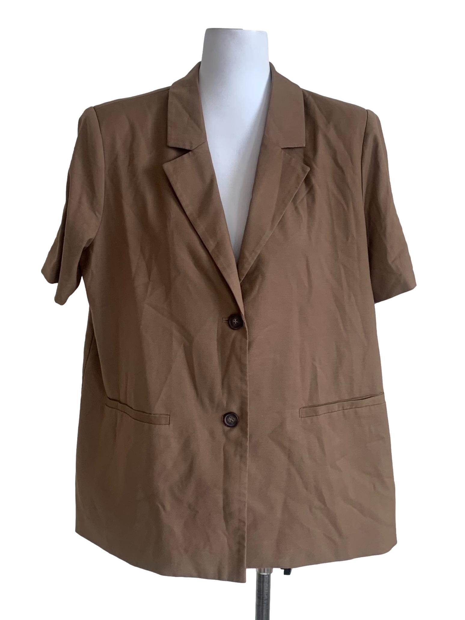 Tortilla Brown Short Sleeves Blazer