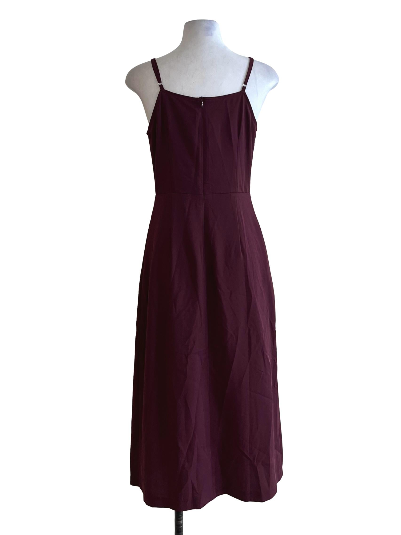 Mulberry Purple V-Neckline A-Line Dress
