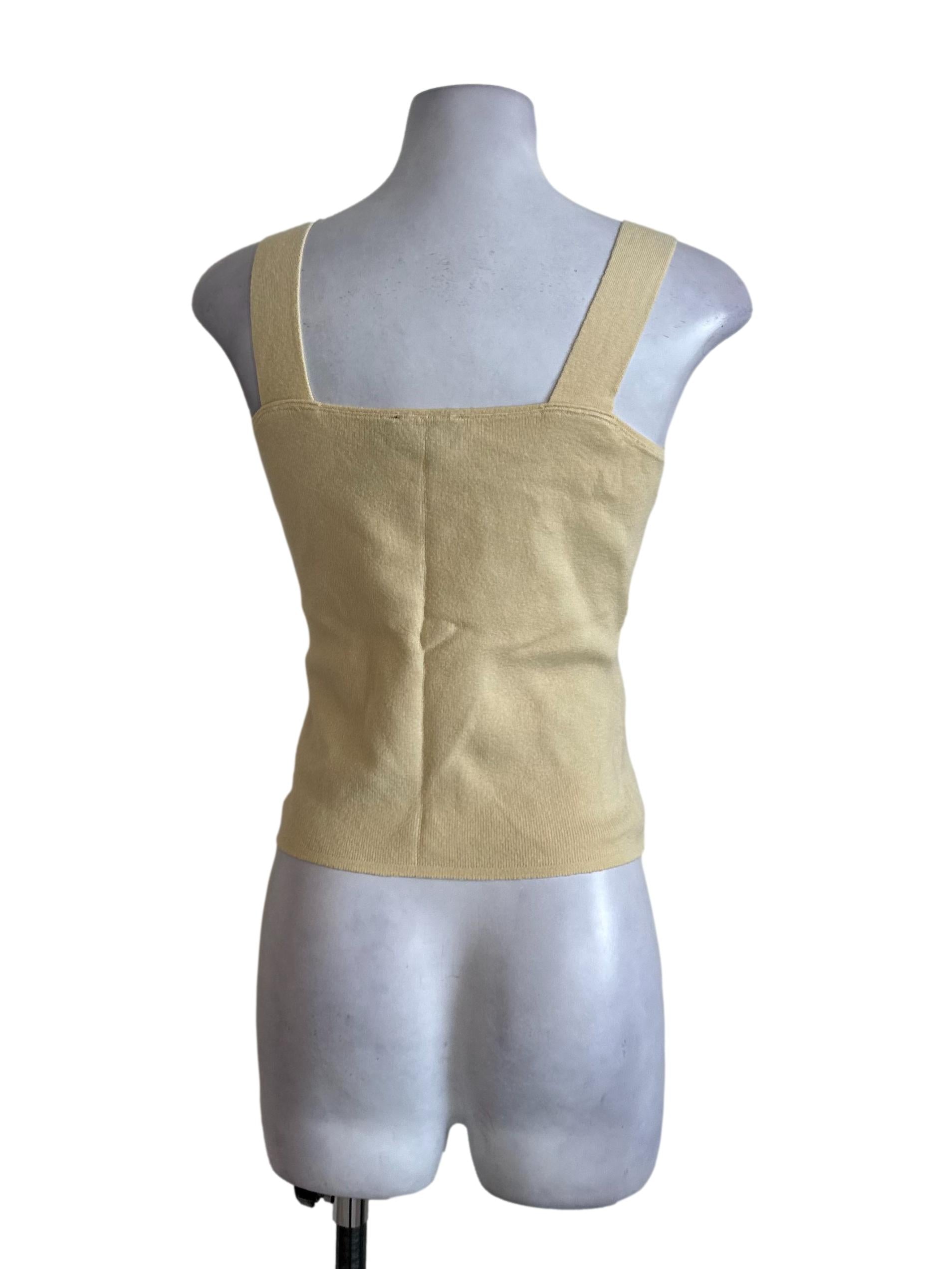Sunny Yellow Knit Square Neck Top