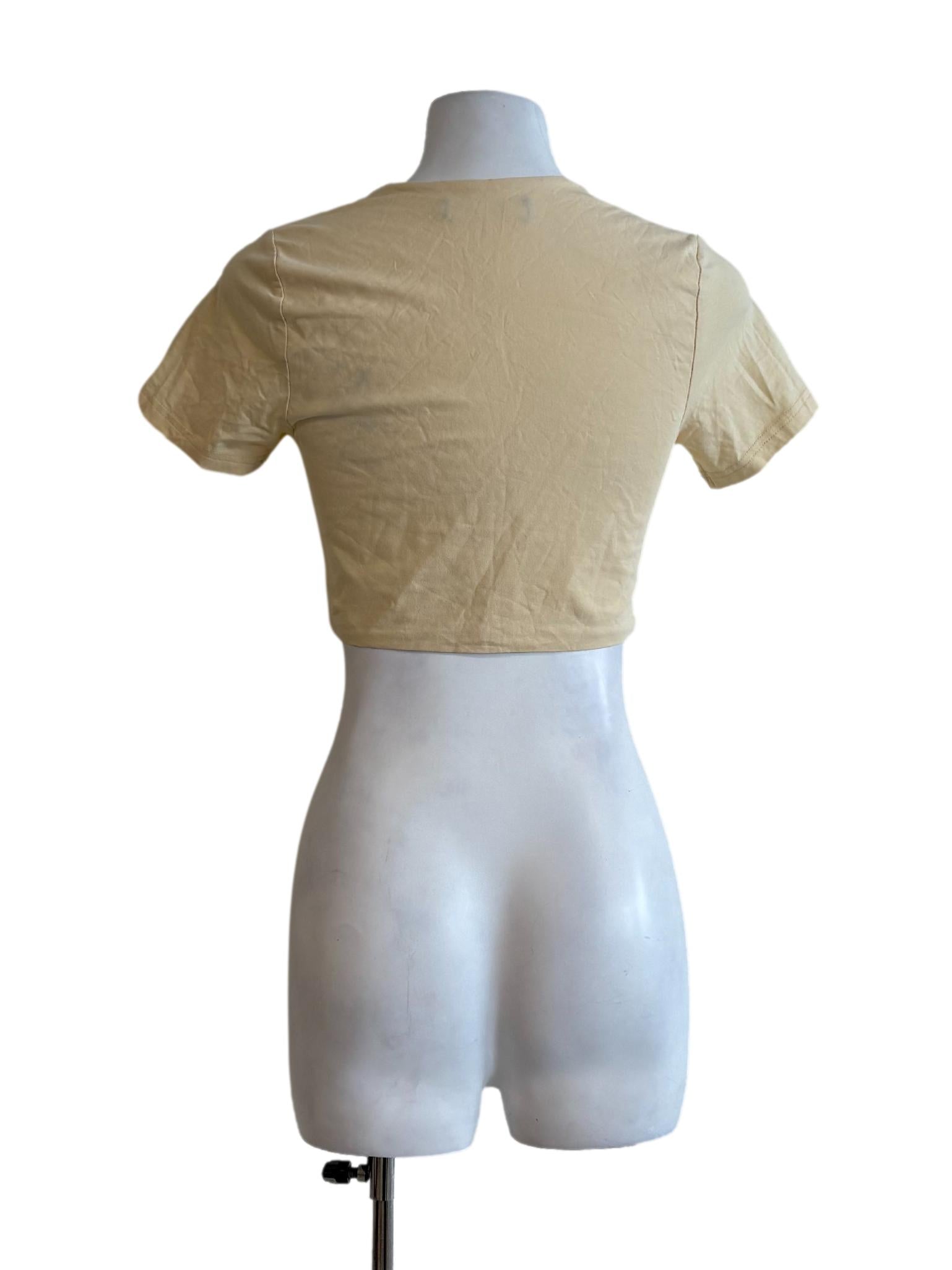 Buttermilk Square Neck Fitted Top