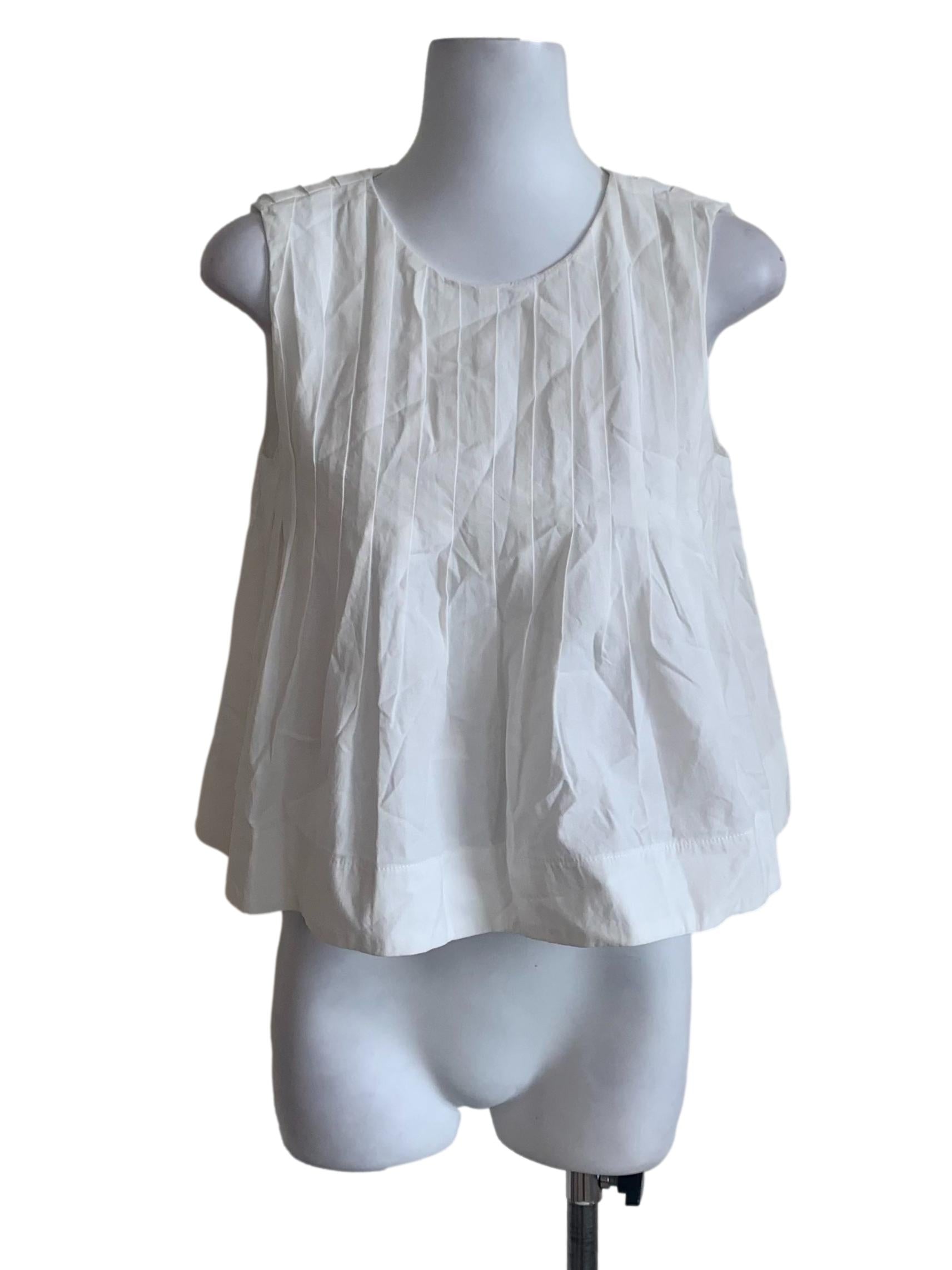 Off White Round Neck Top