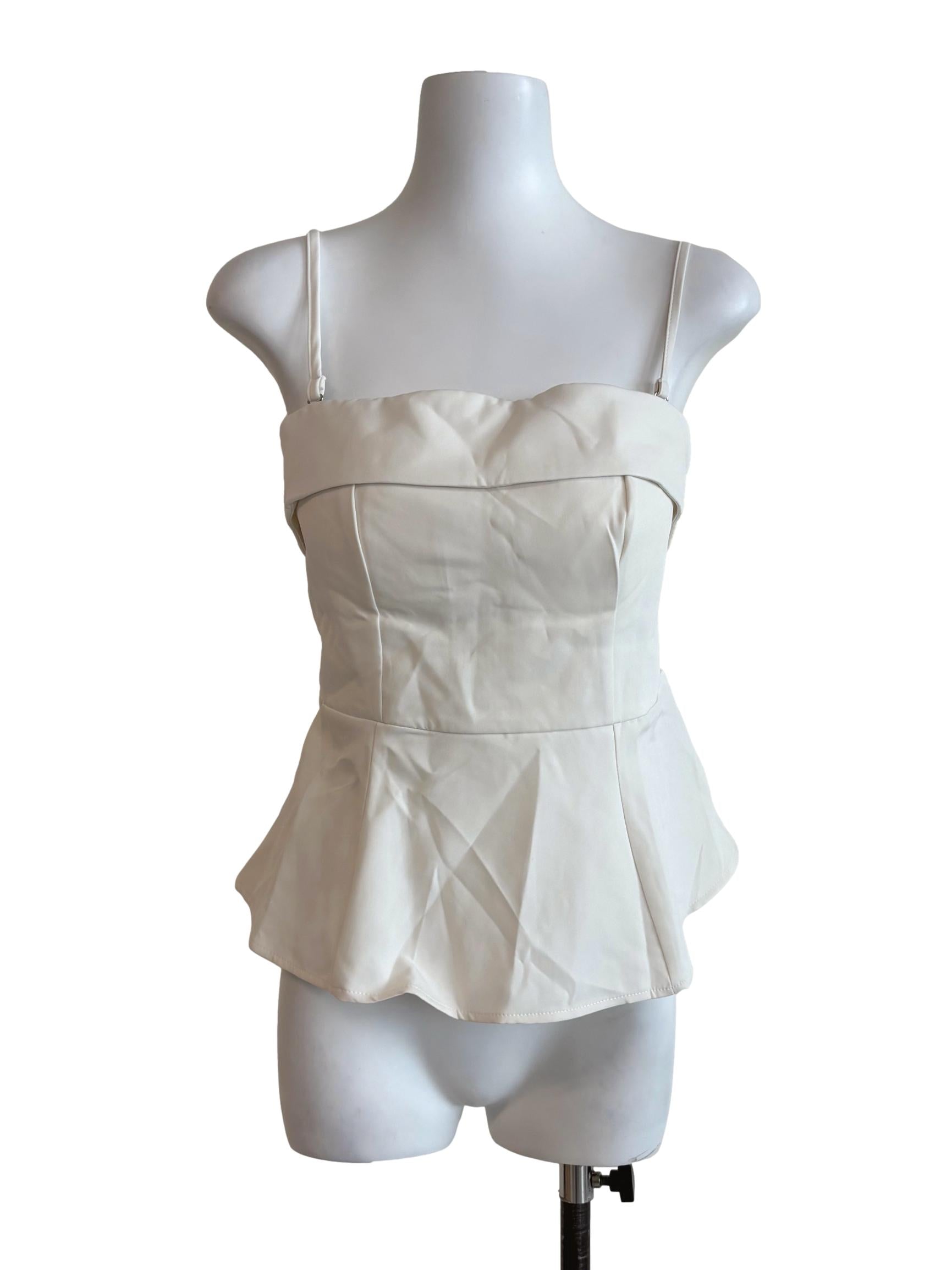 Pearl White Peplum Top