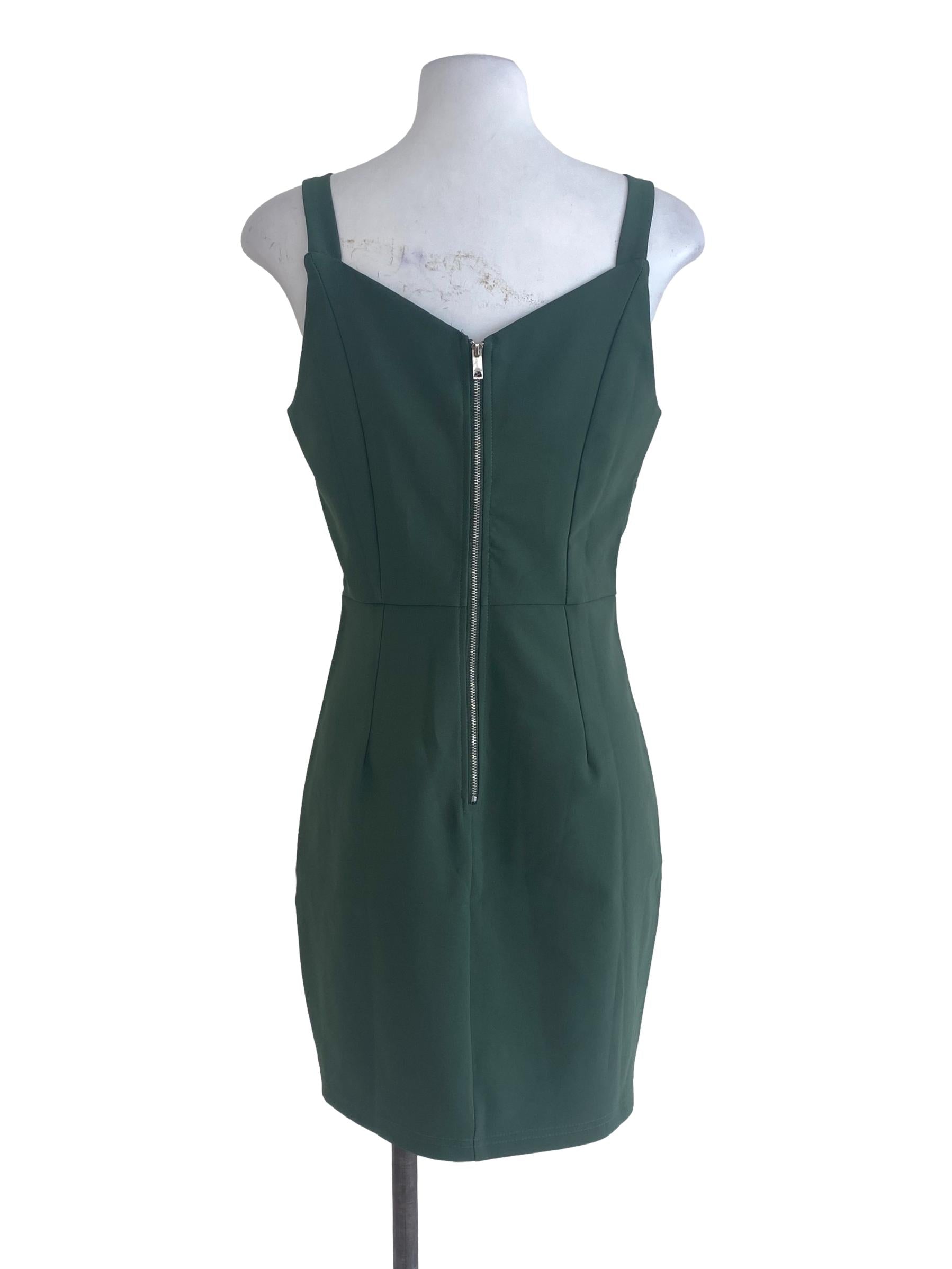 Green Plain Mini Dress