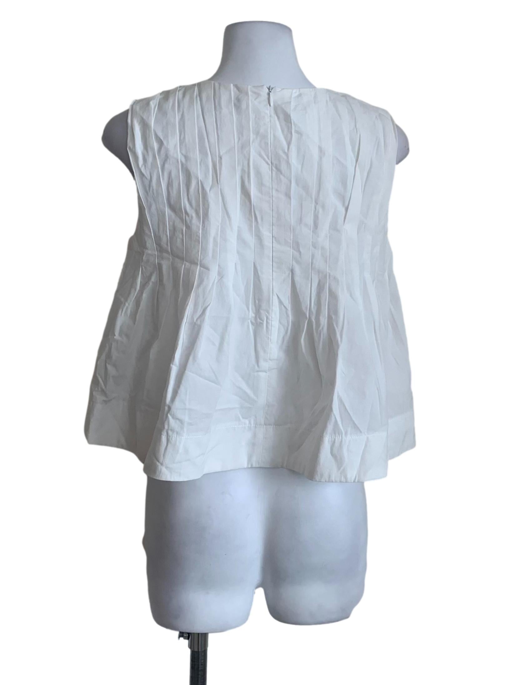 Off White Round Neck Top