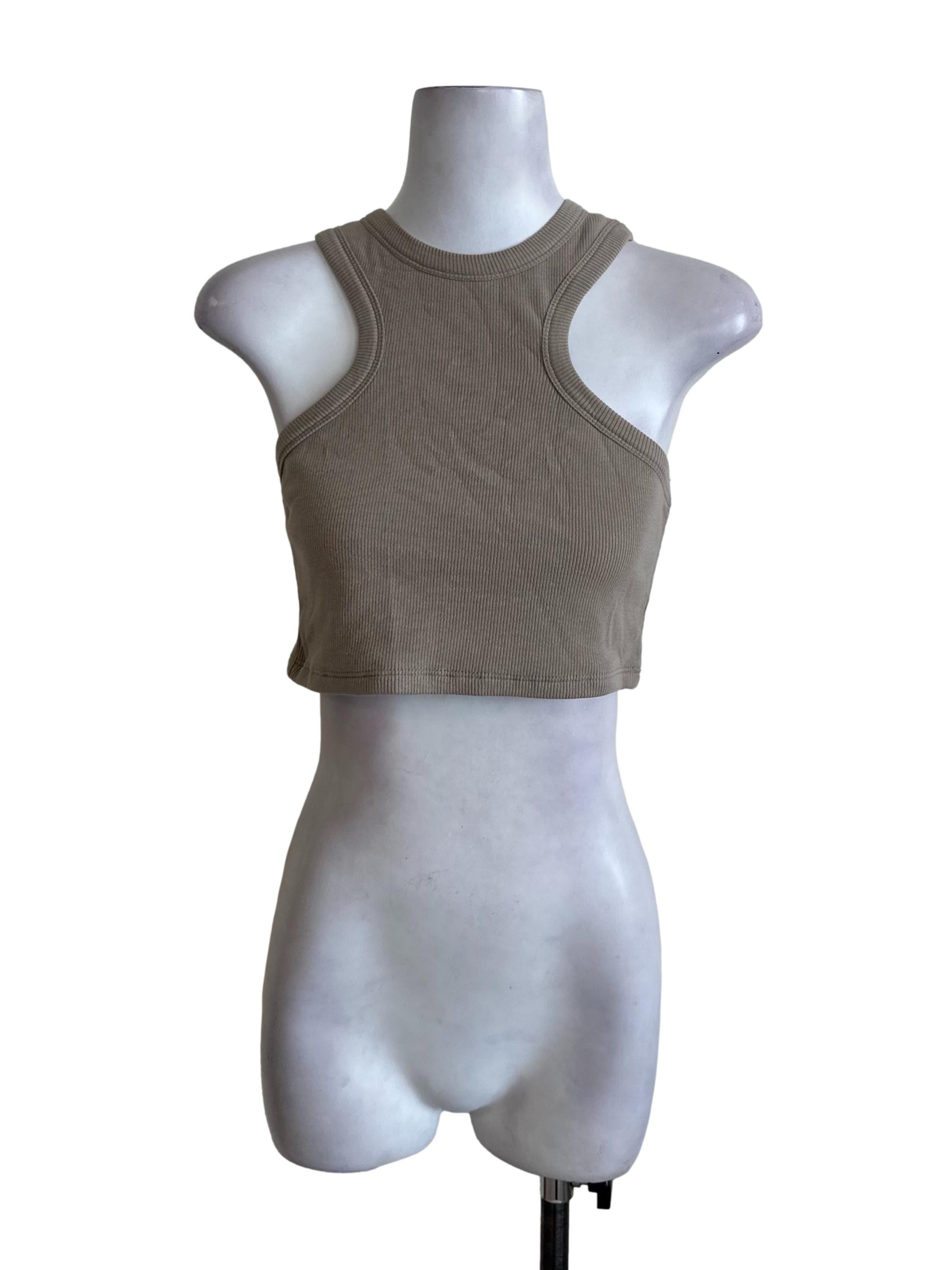 Oyster Beige Knit Halter Top