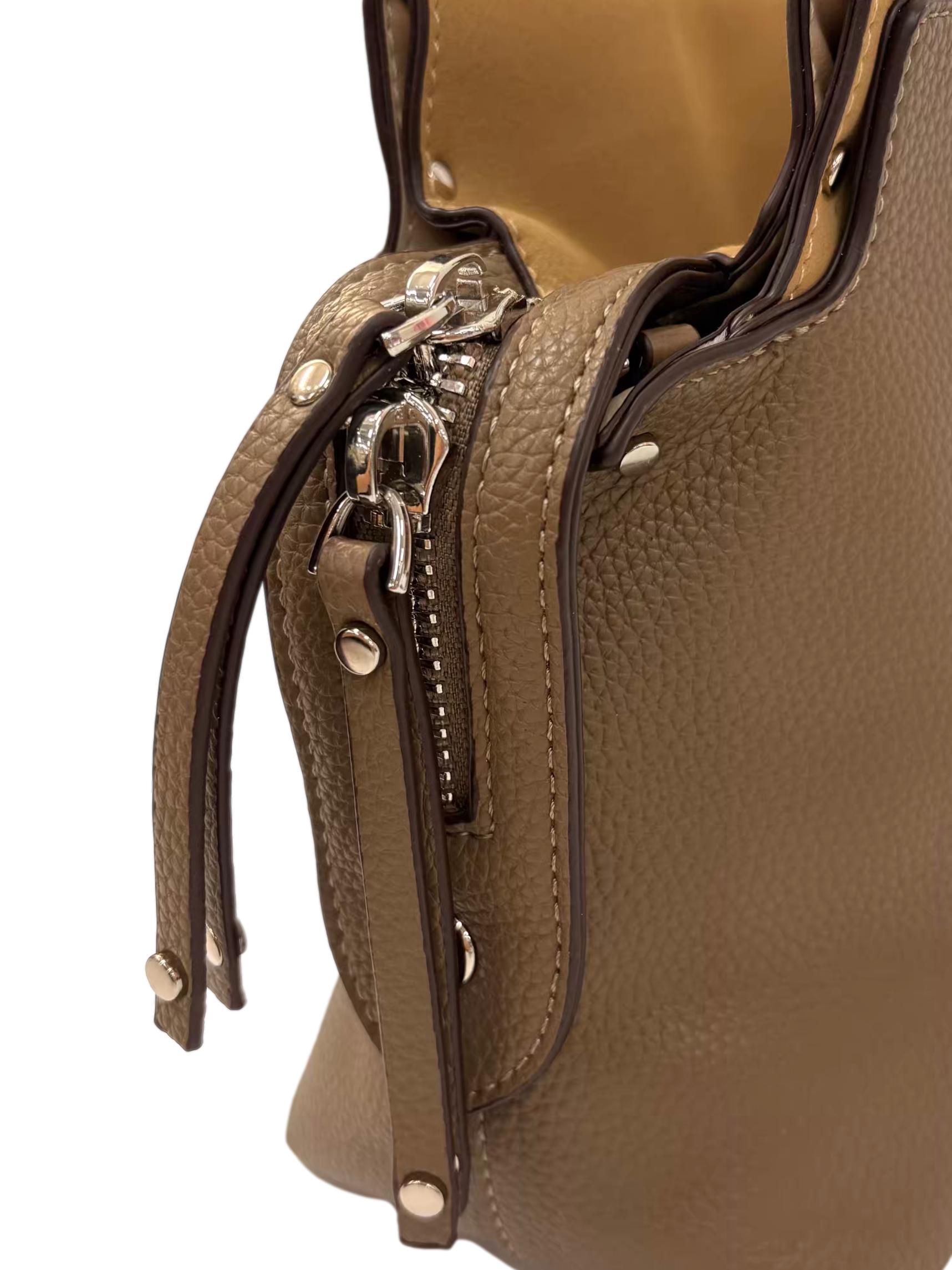 Taupe Brown Crossbody Bag