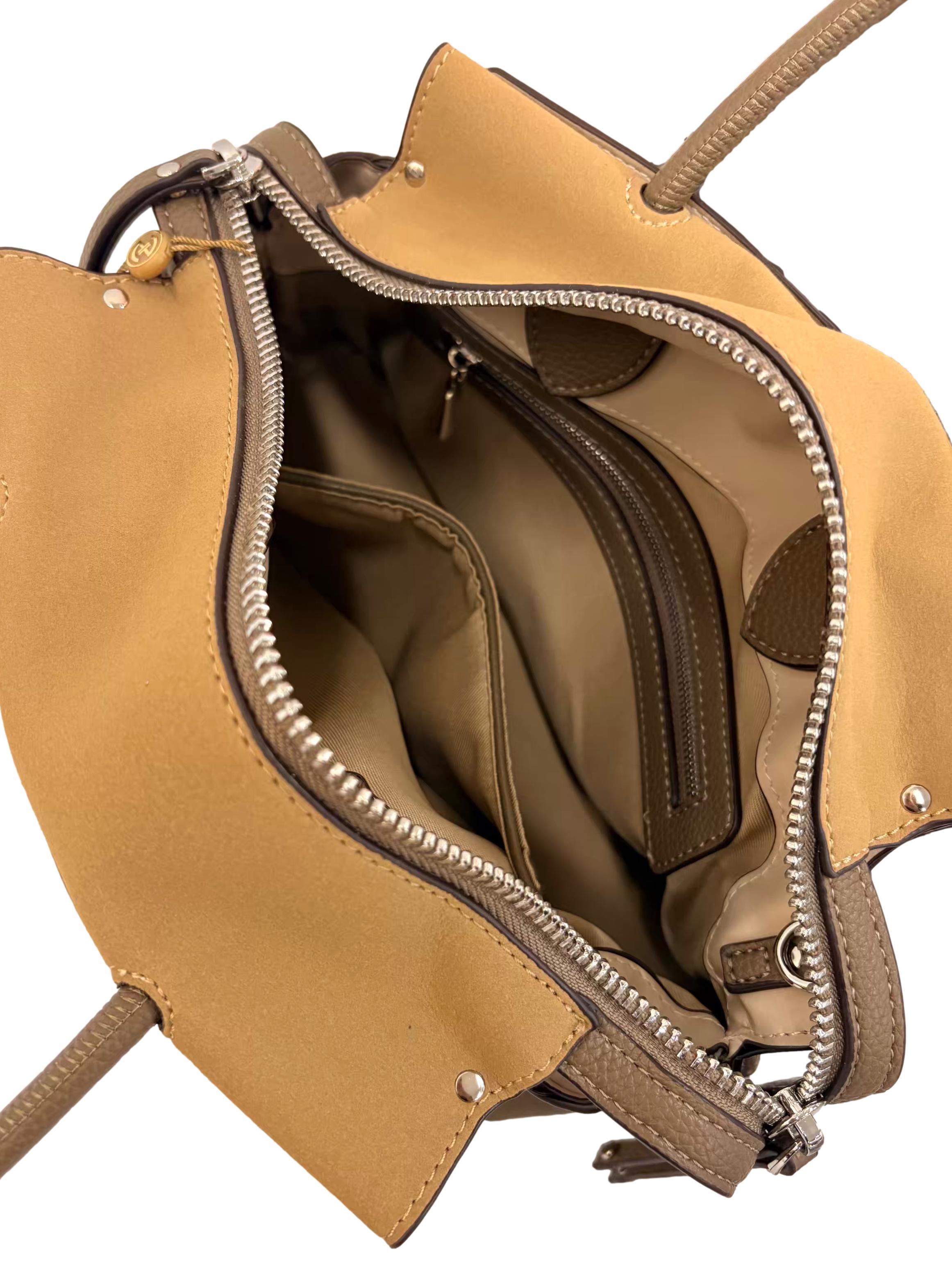 Taupe Brown Crossbody Bag