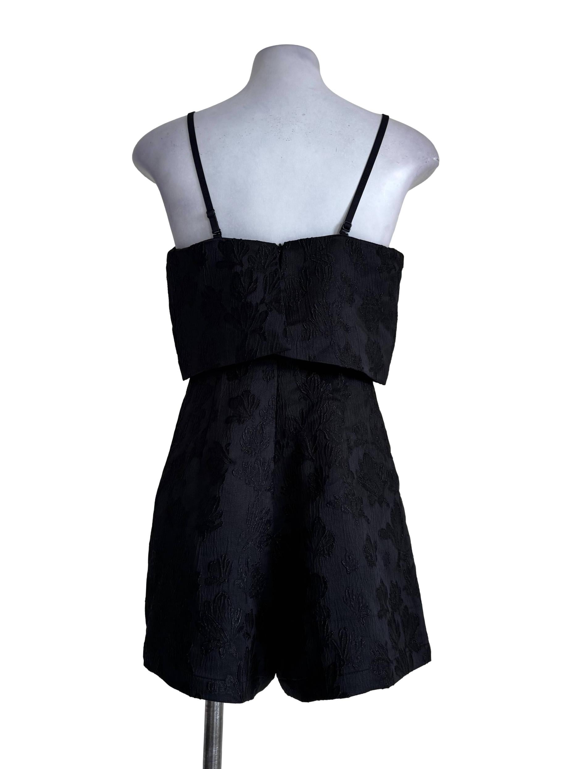 Onyx Embroidery Sleeveless Rompers