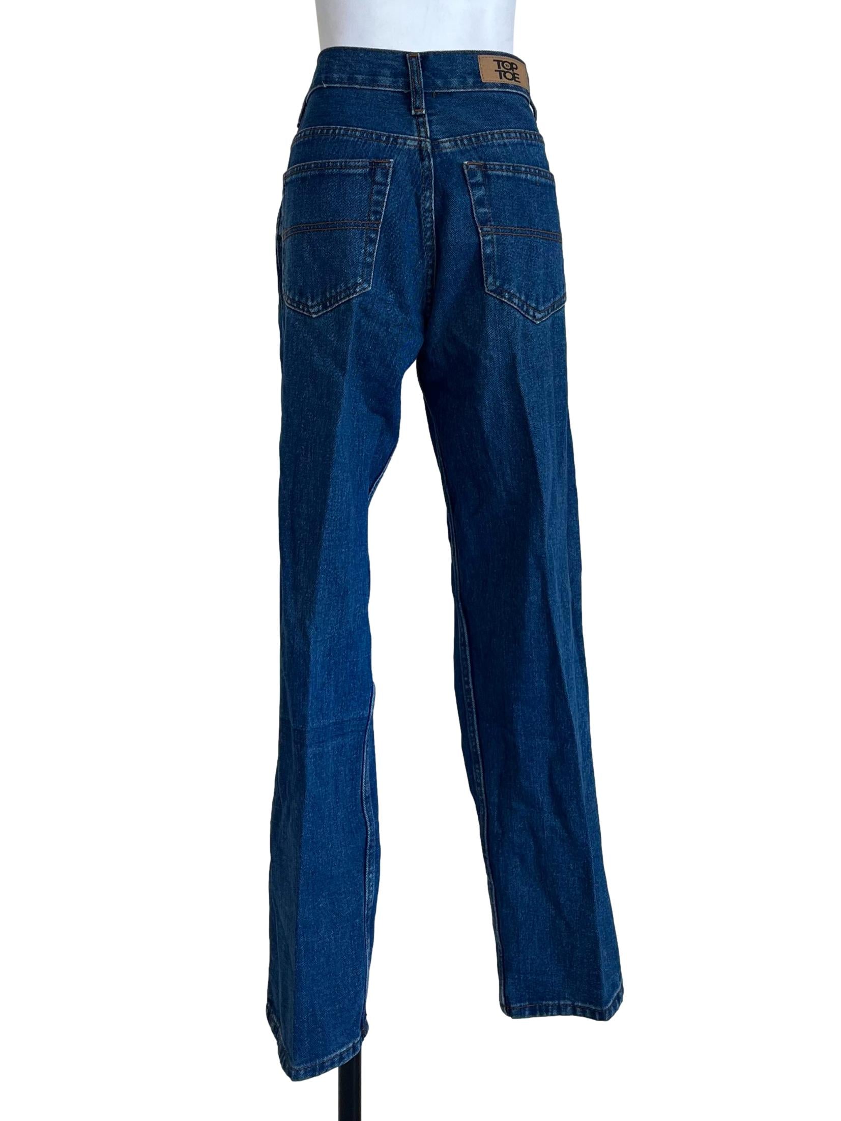 Blue Plain Pockets Jeans