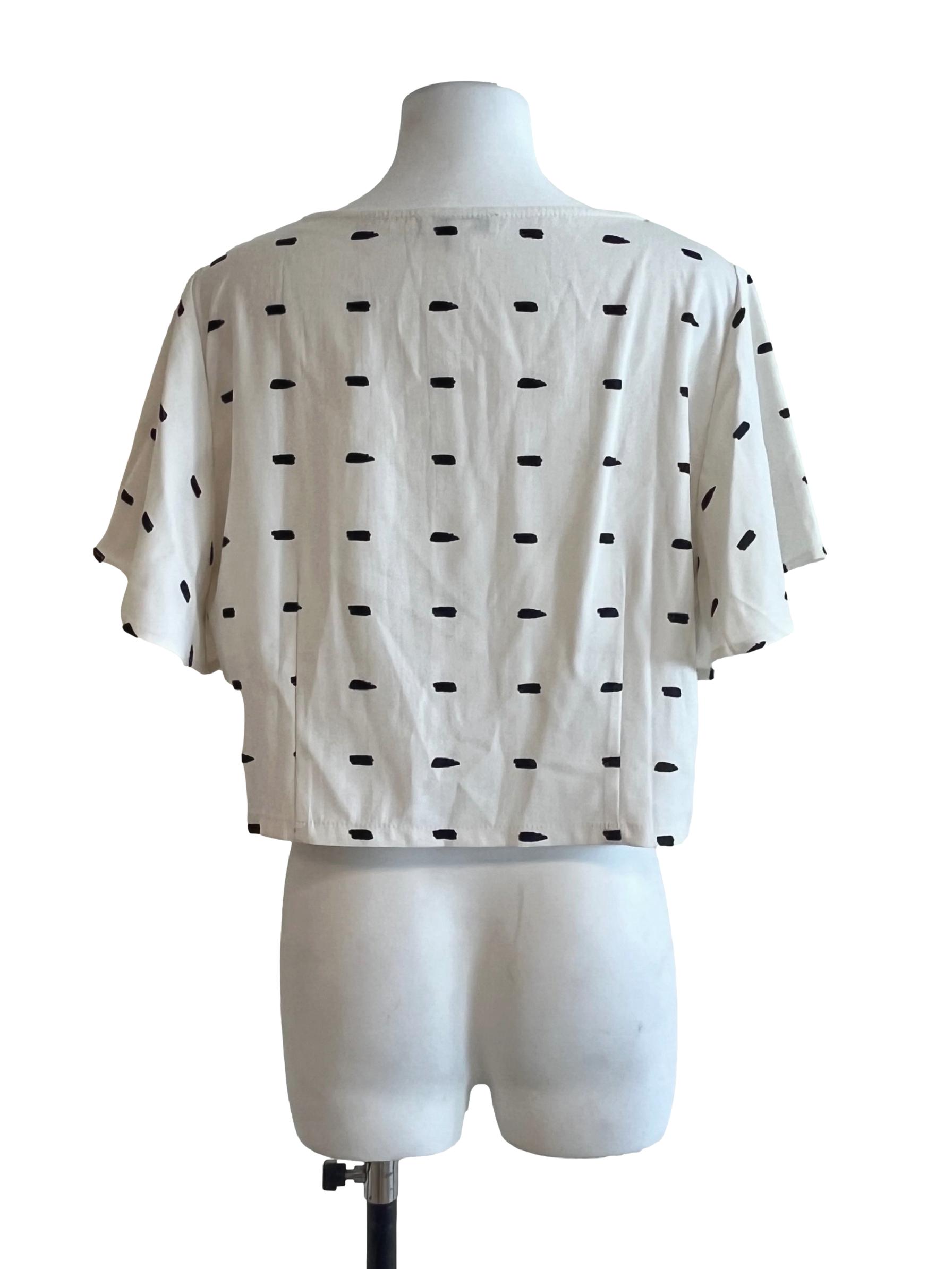 Daisy White Square Neck Short Sleeve Top