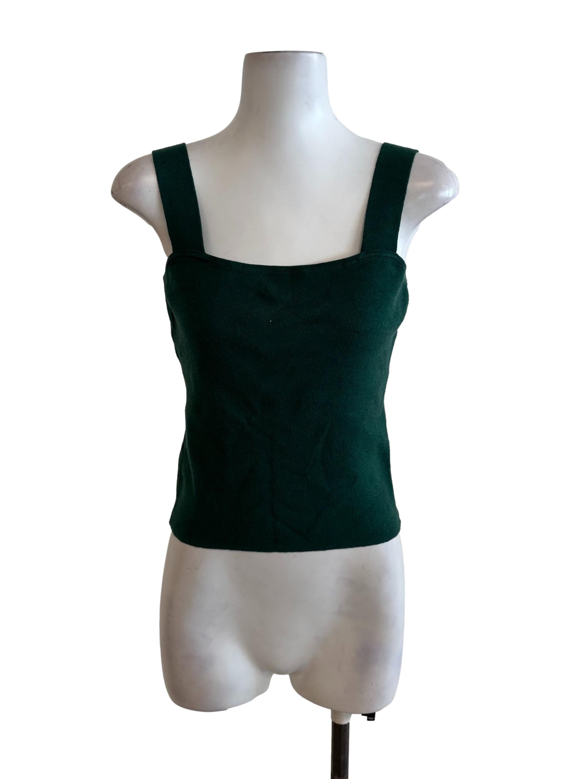 Emerald Green Square Neck Knit Top