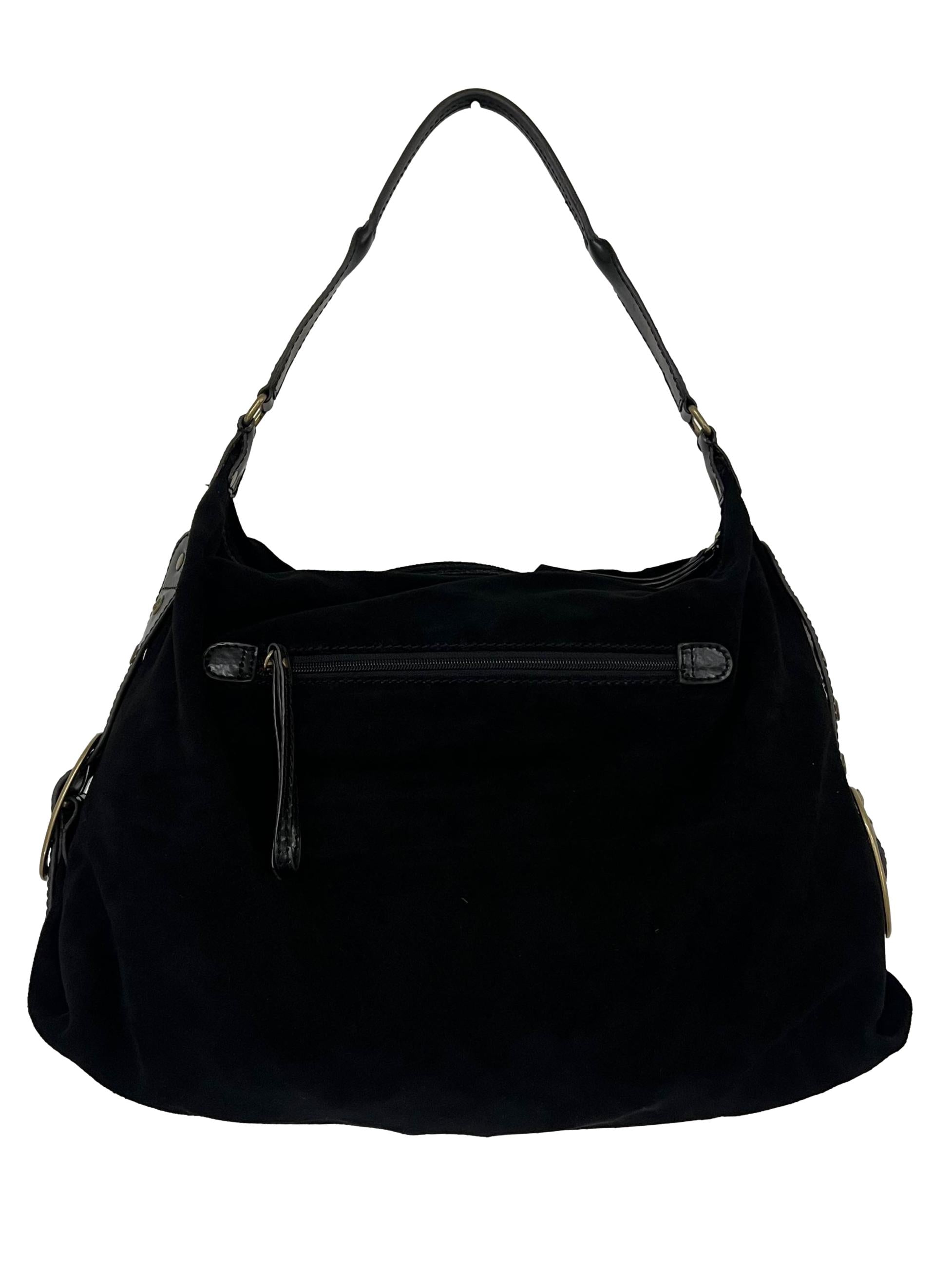 Black Suede Shoulder Purse Shoulder Bag CSN