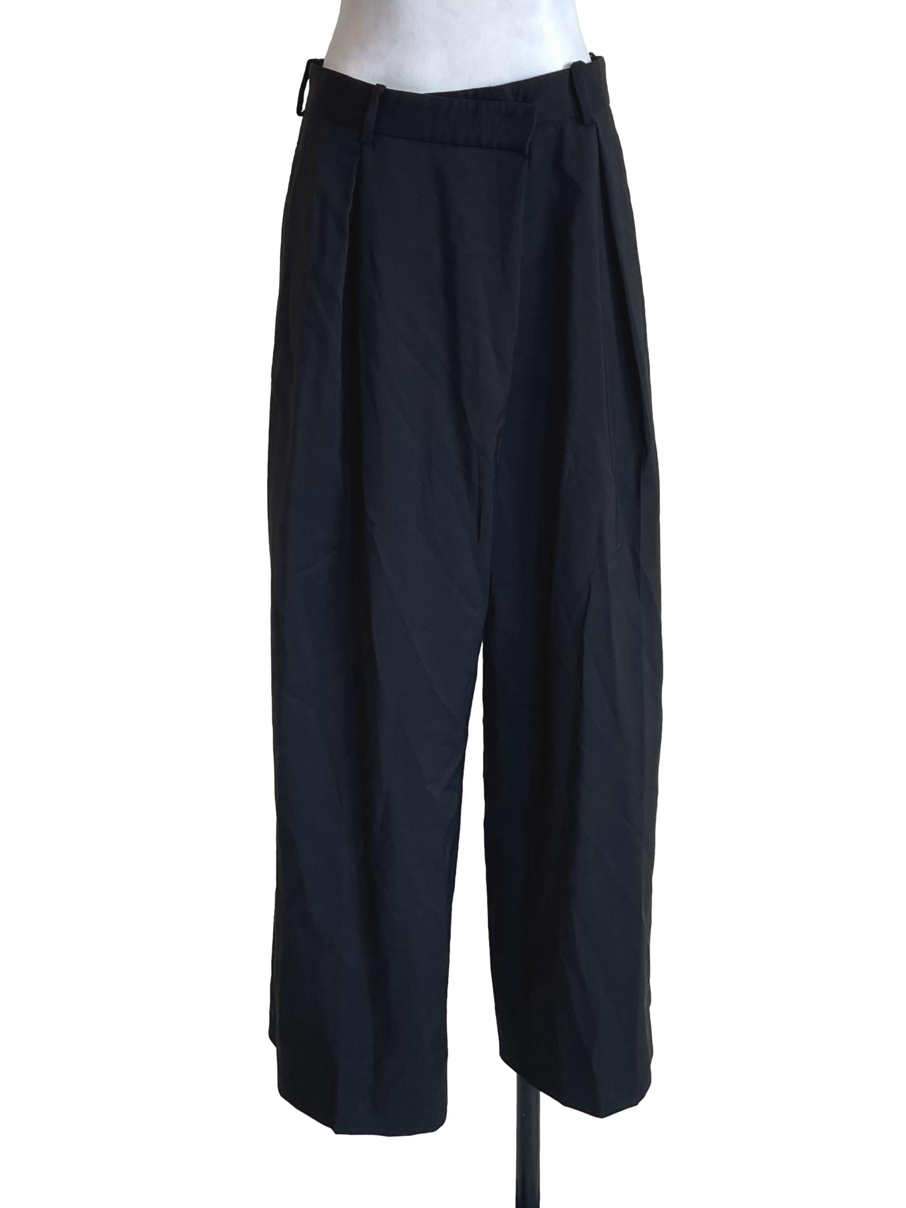 Black Slanted Baggy Pants