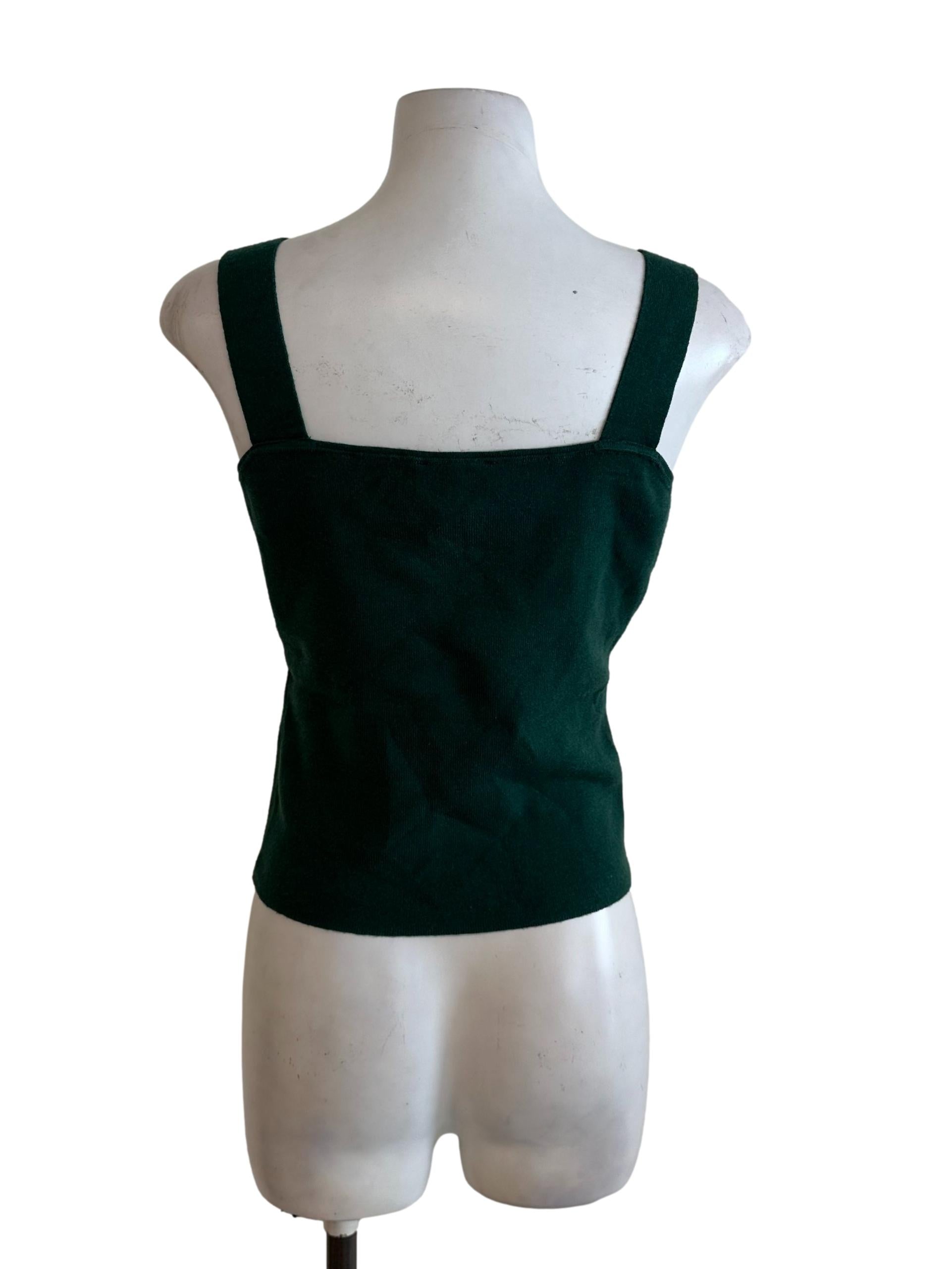 Emerald Green Square Neck Knit Top