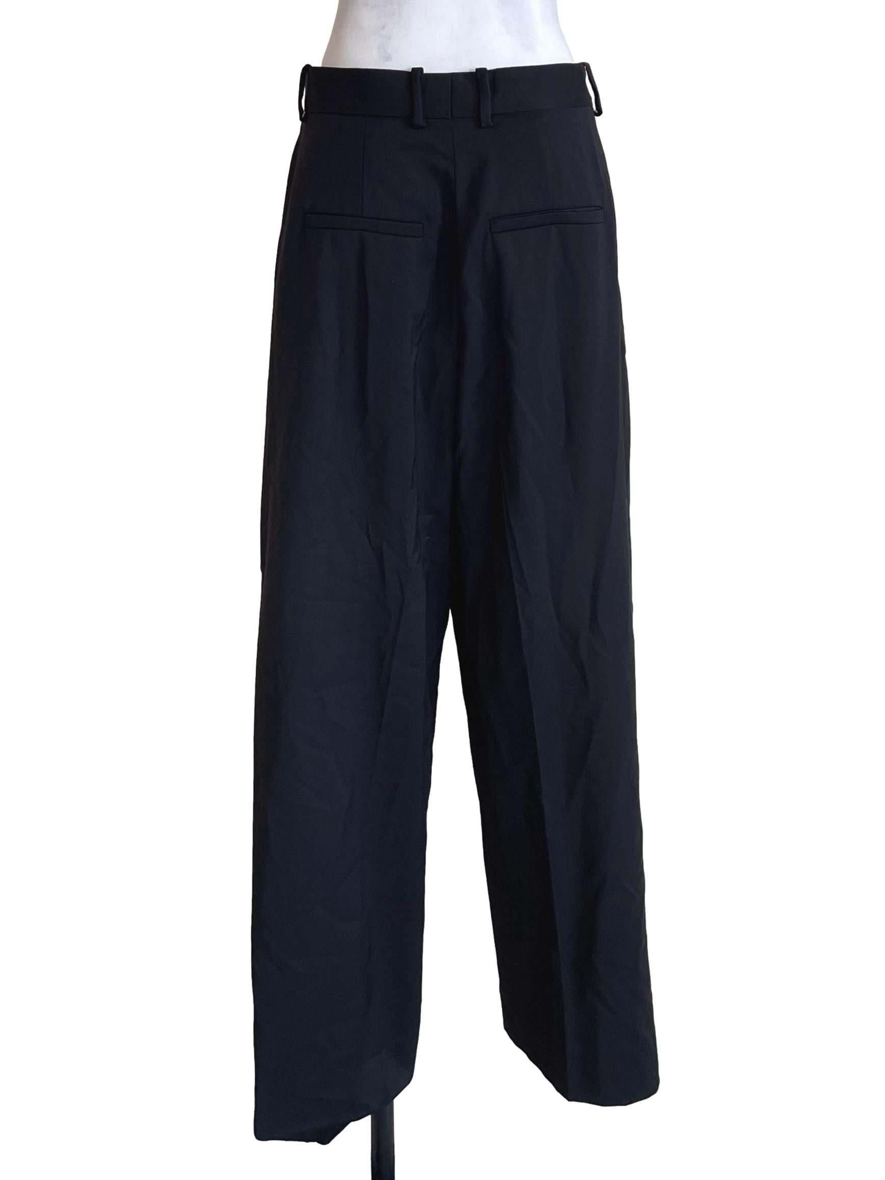 Black Slanted Baggy Pants