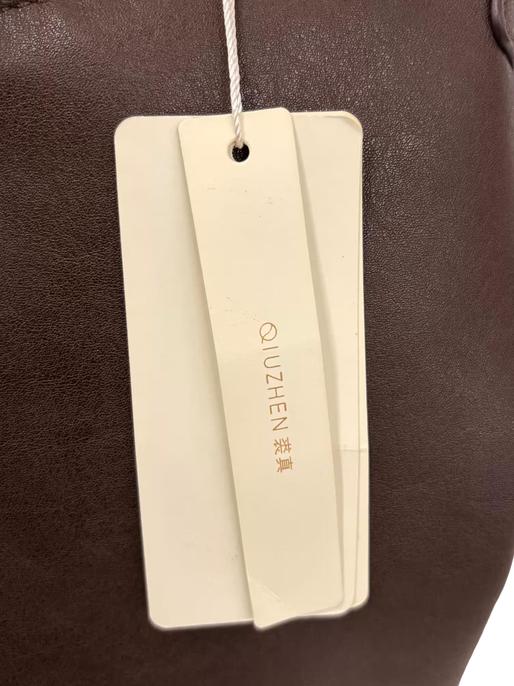 Coffee Brown Leather Hobo Tote Bag