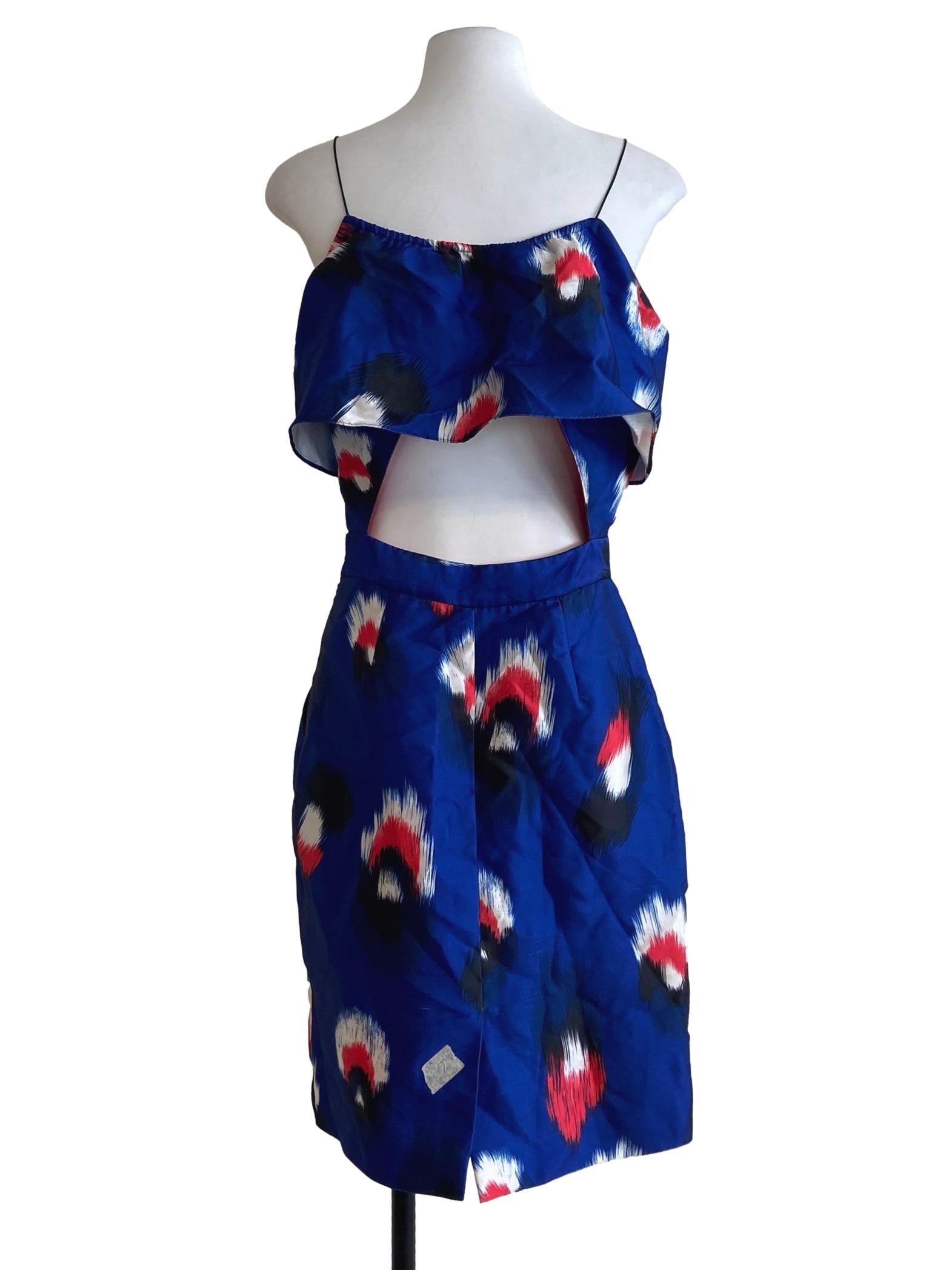 Admiral Blue Spaghetti Strap A-Line Dress