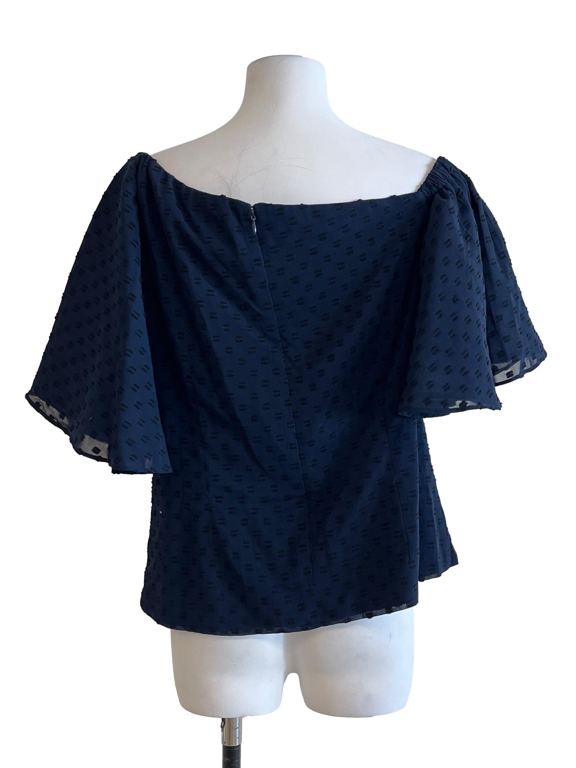 Peacock Blue Scoop Short Sleeve Top