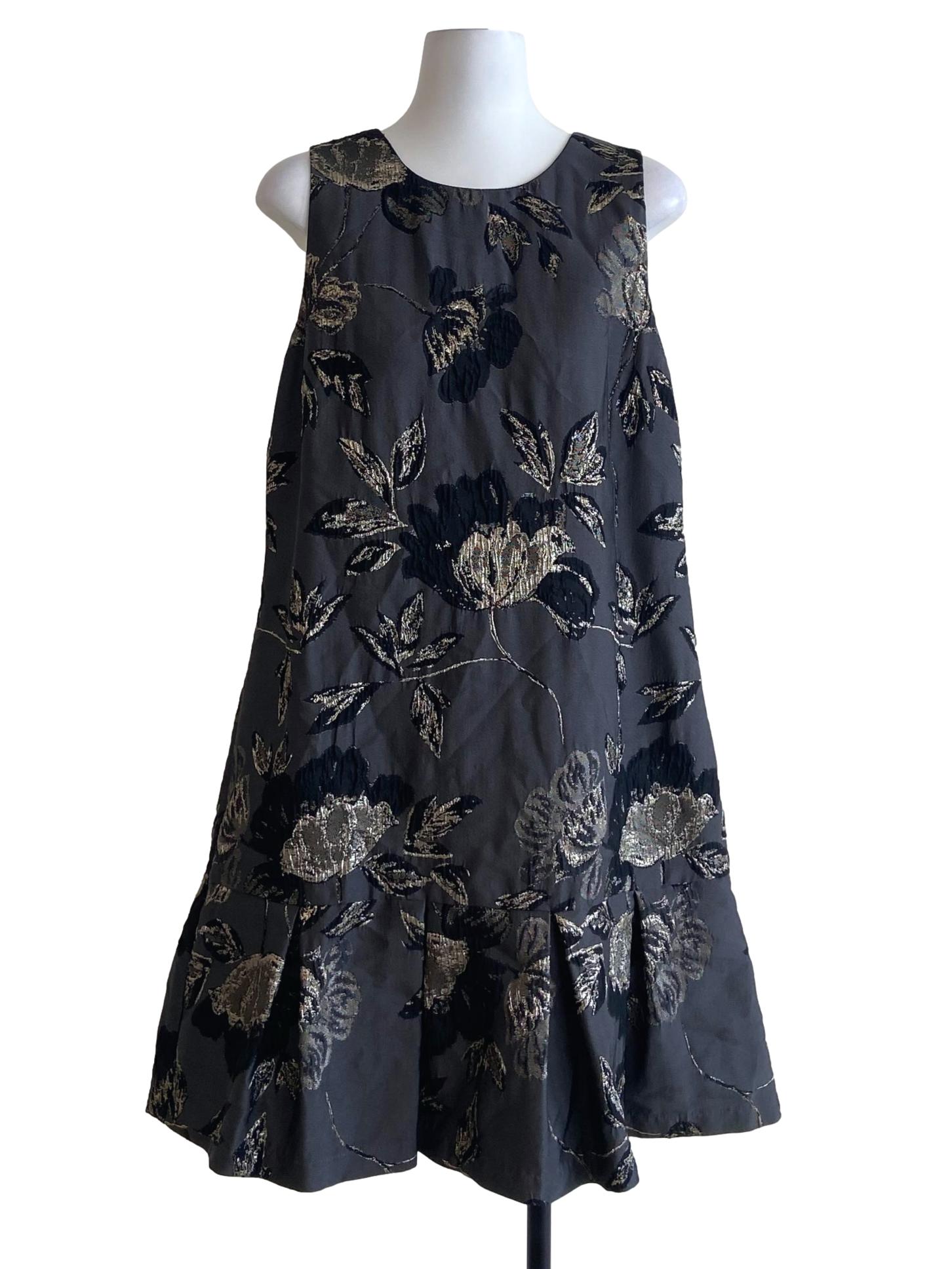 Black Floral Lace Sleeveless Apron Dress