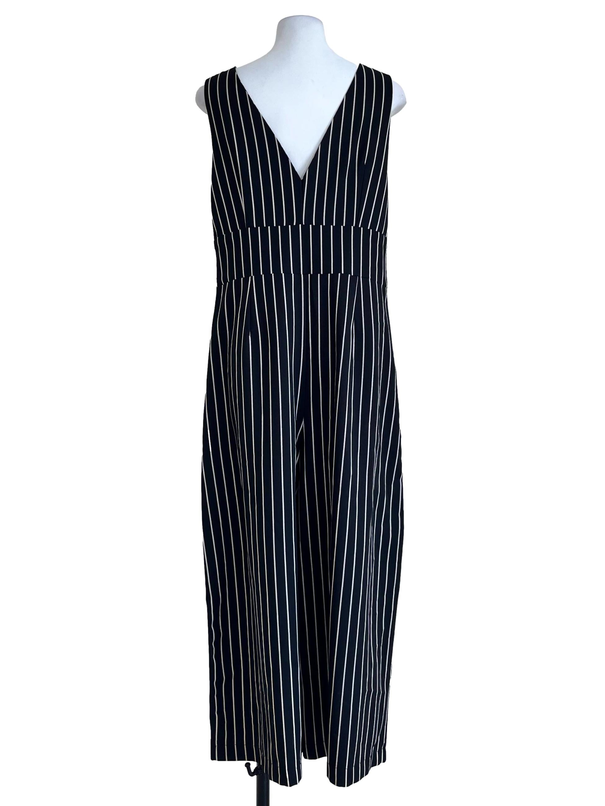 Black Stripes Pattern Jumpsuit
