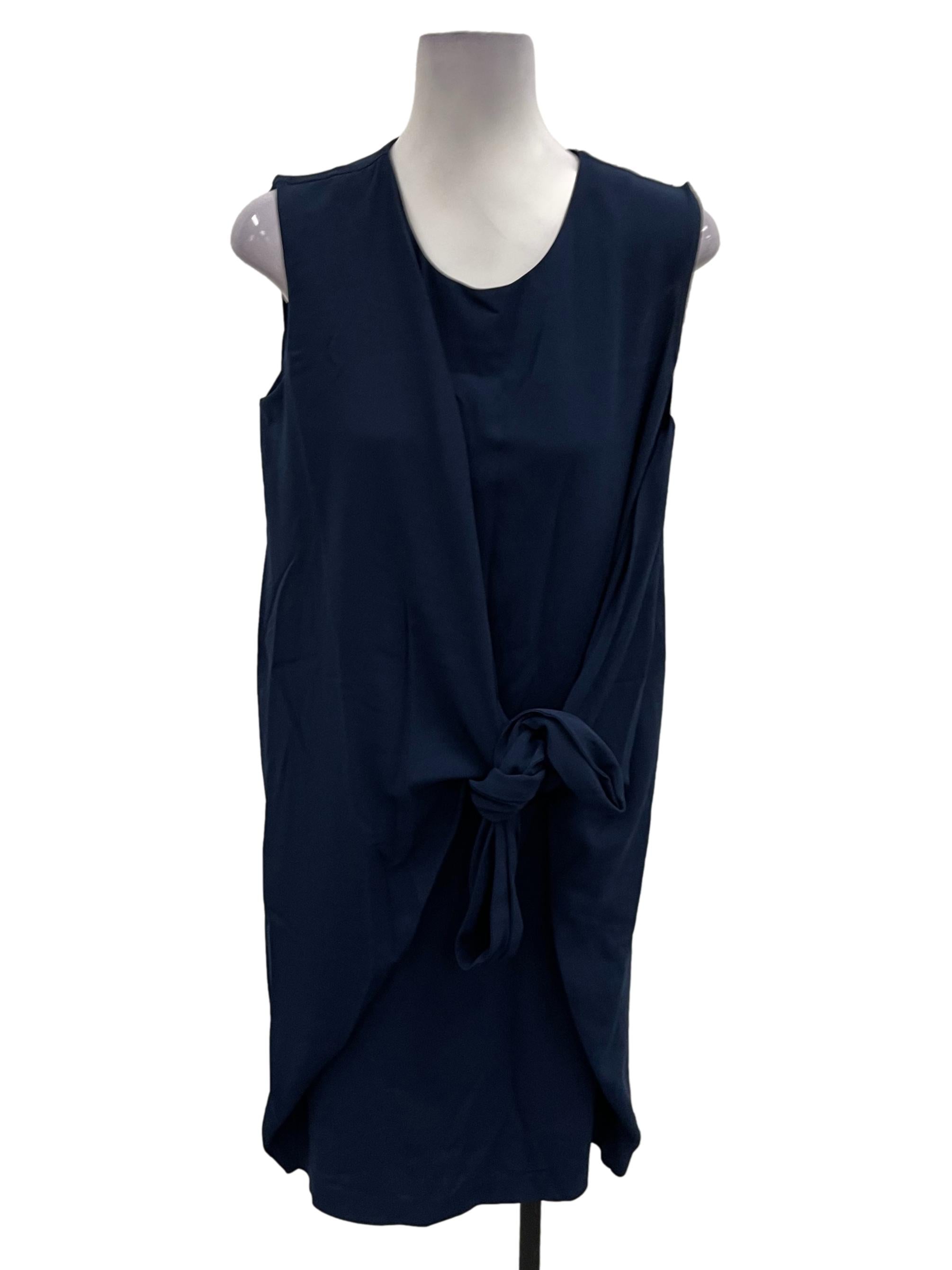 Navy Blue Roundneck Shift Dress