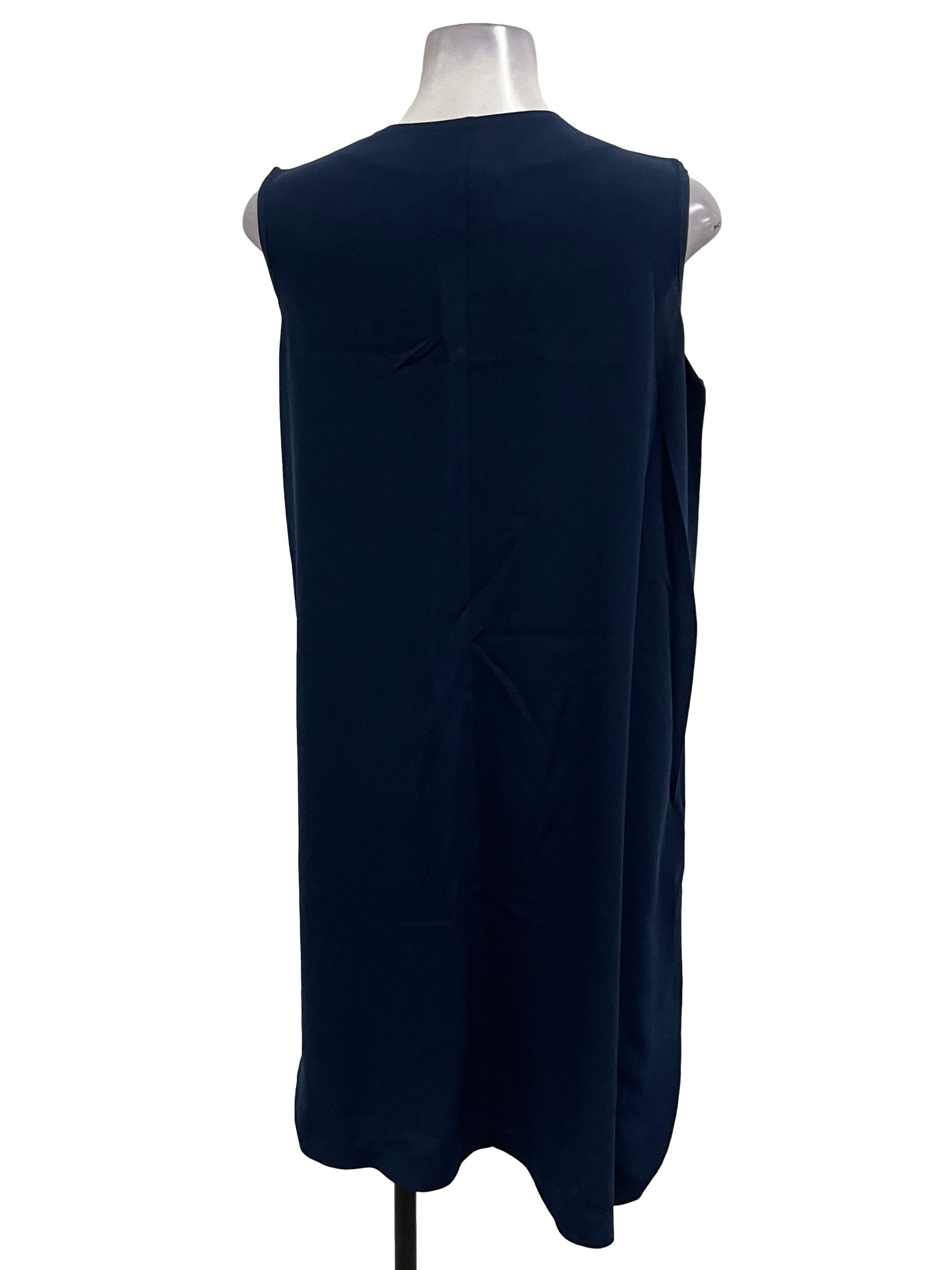 Navy Blue Roundneck Shift Dress