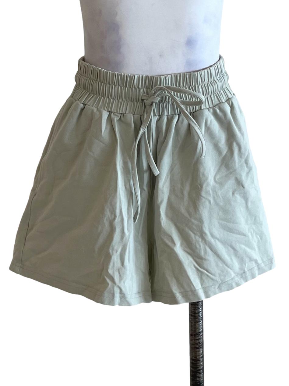 Mint Green High-Waisted Shorts
