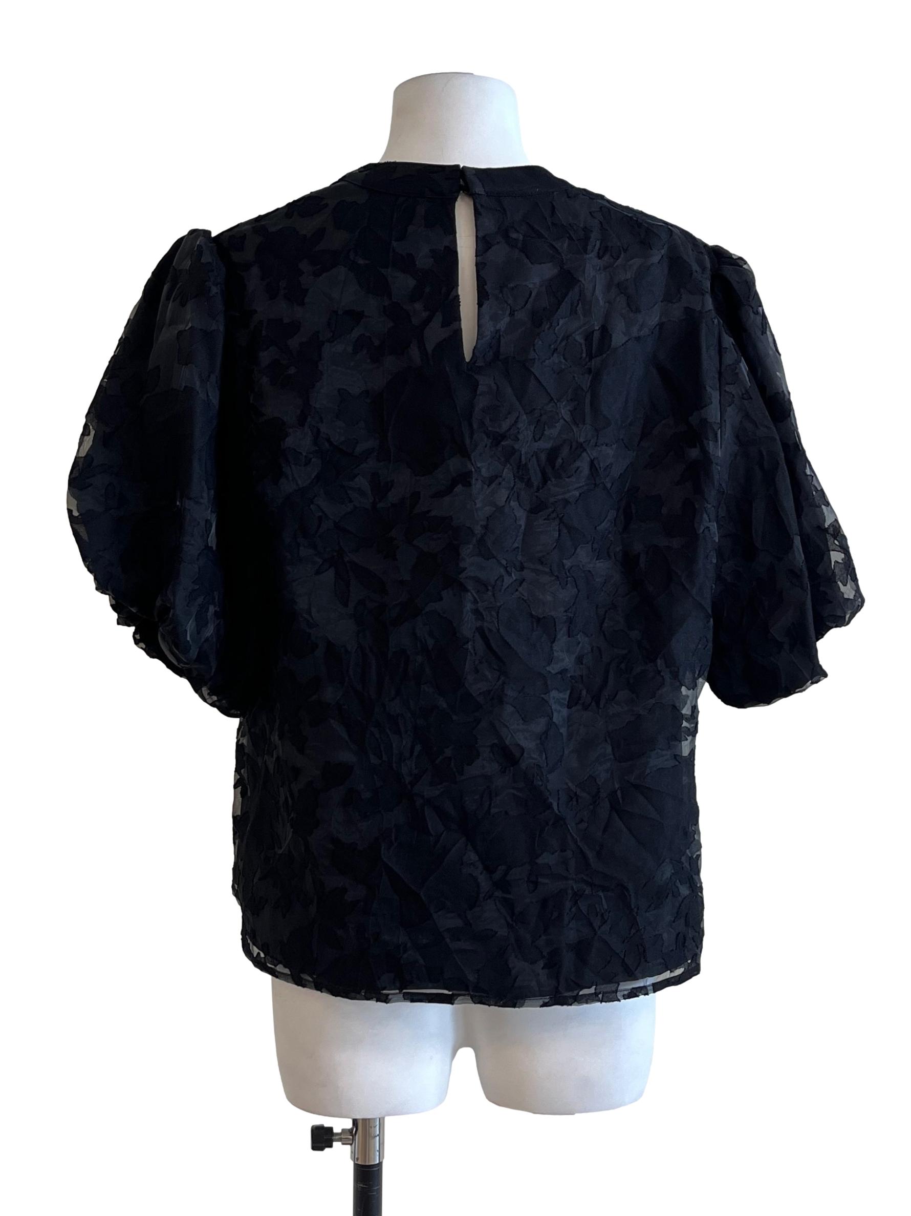 Pitch Black Halter Shirt Sleeve Top