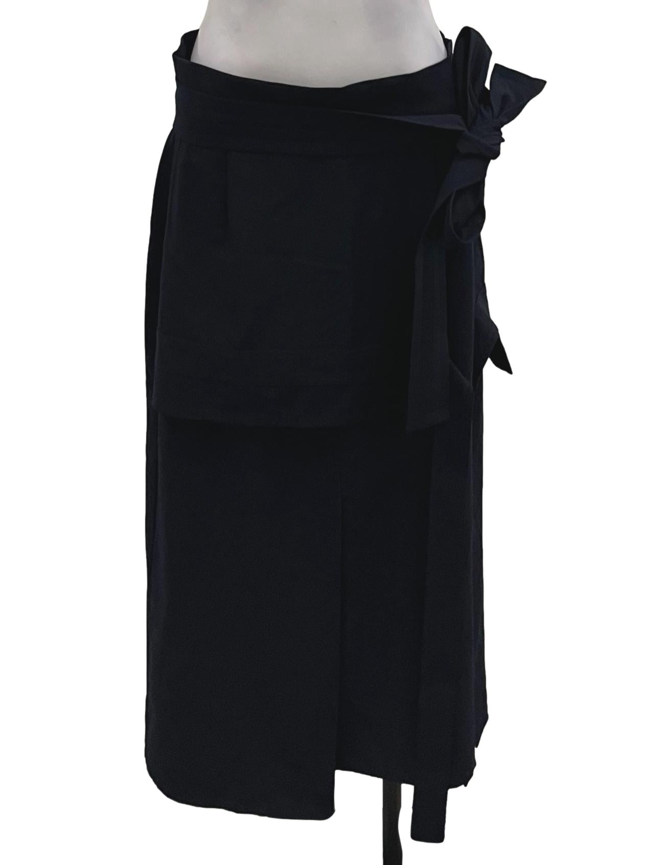 Navy Blue Side Tie Skirt