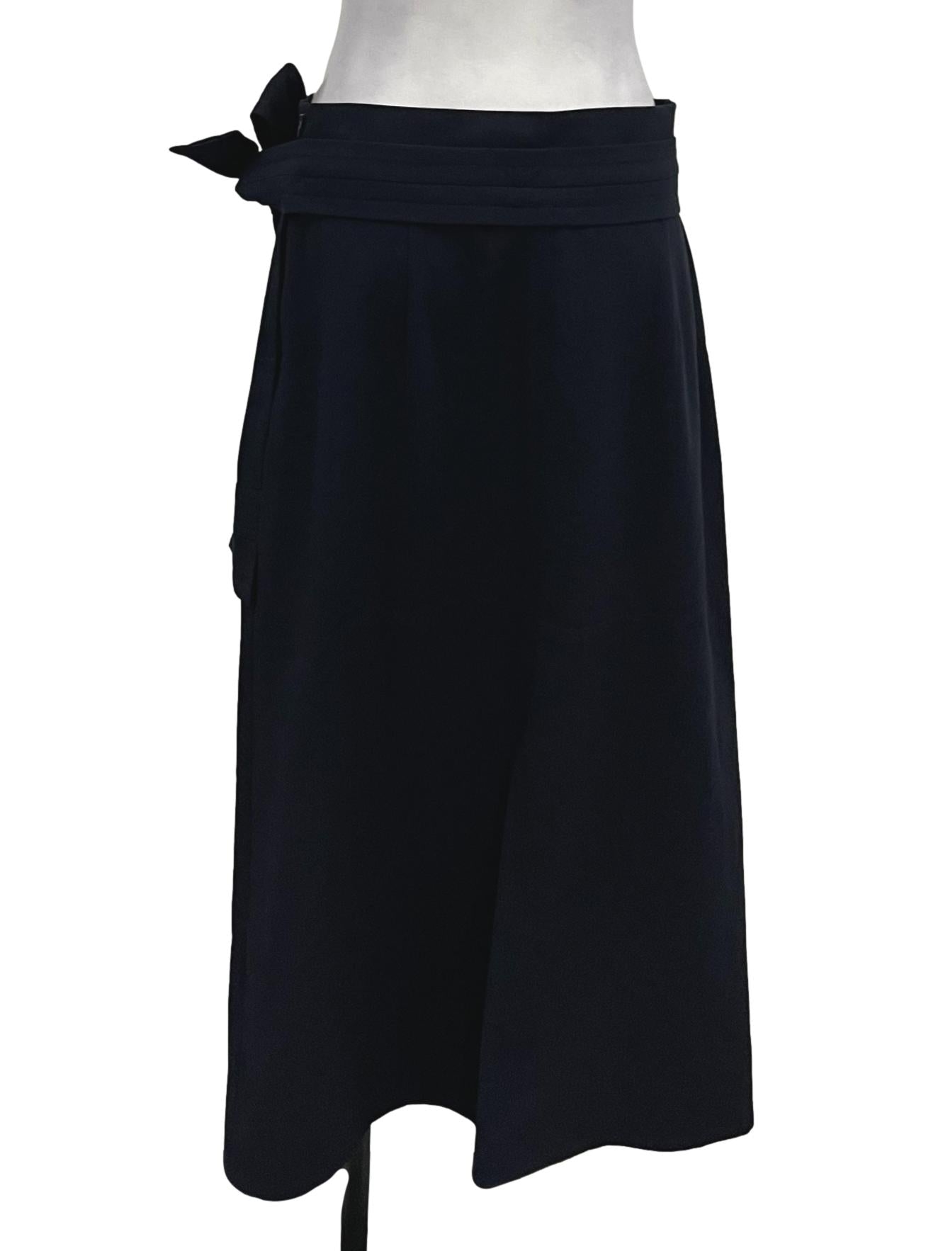 Navy Blue Side Tie Skirt