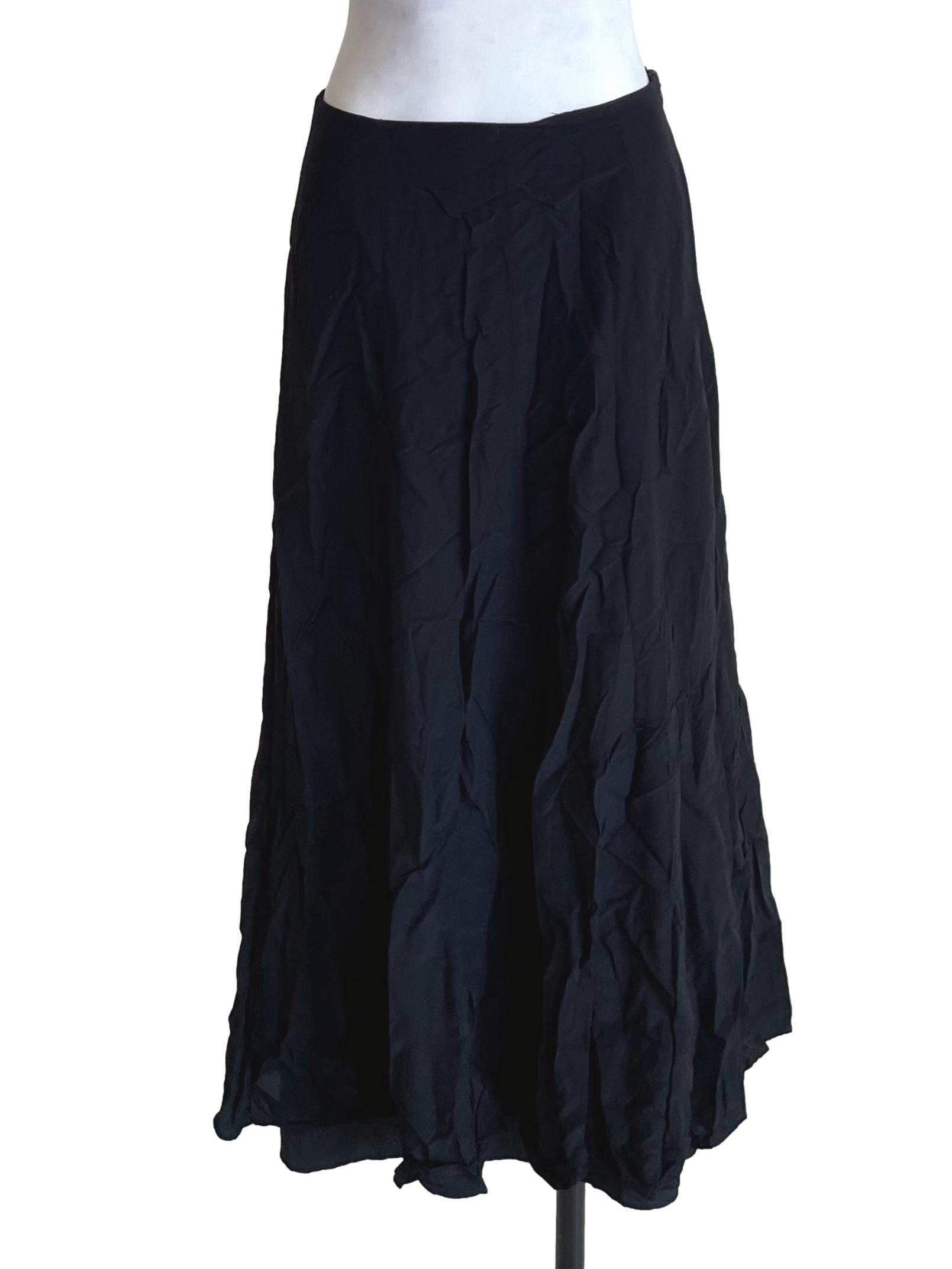 Black Panelled Midi Skirt OSN
