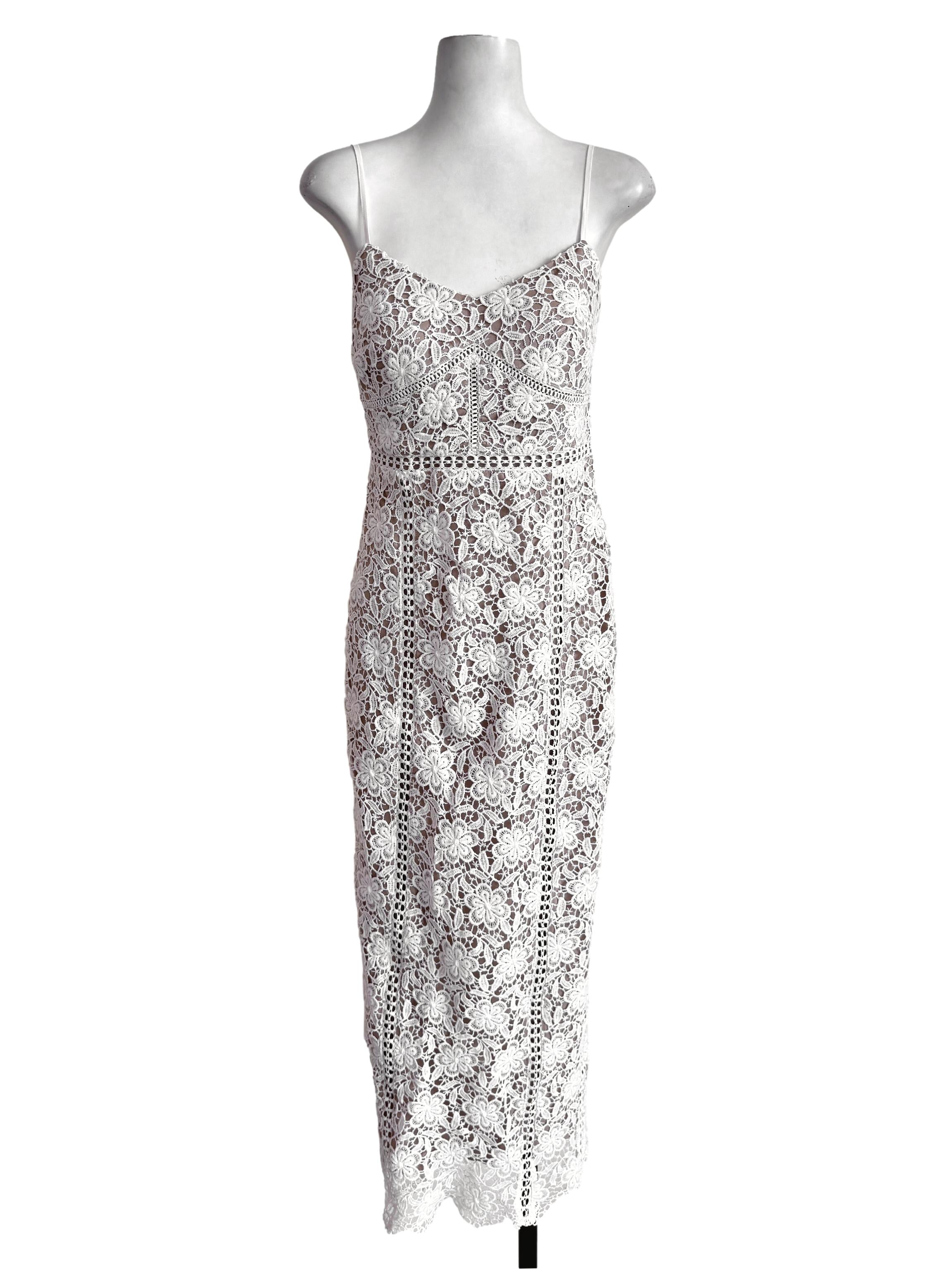 Latte Floral Lace Dress